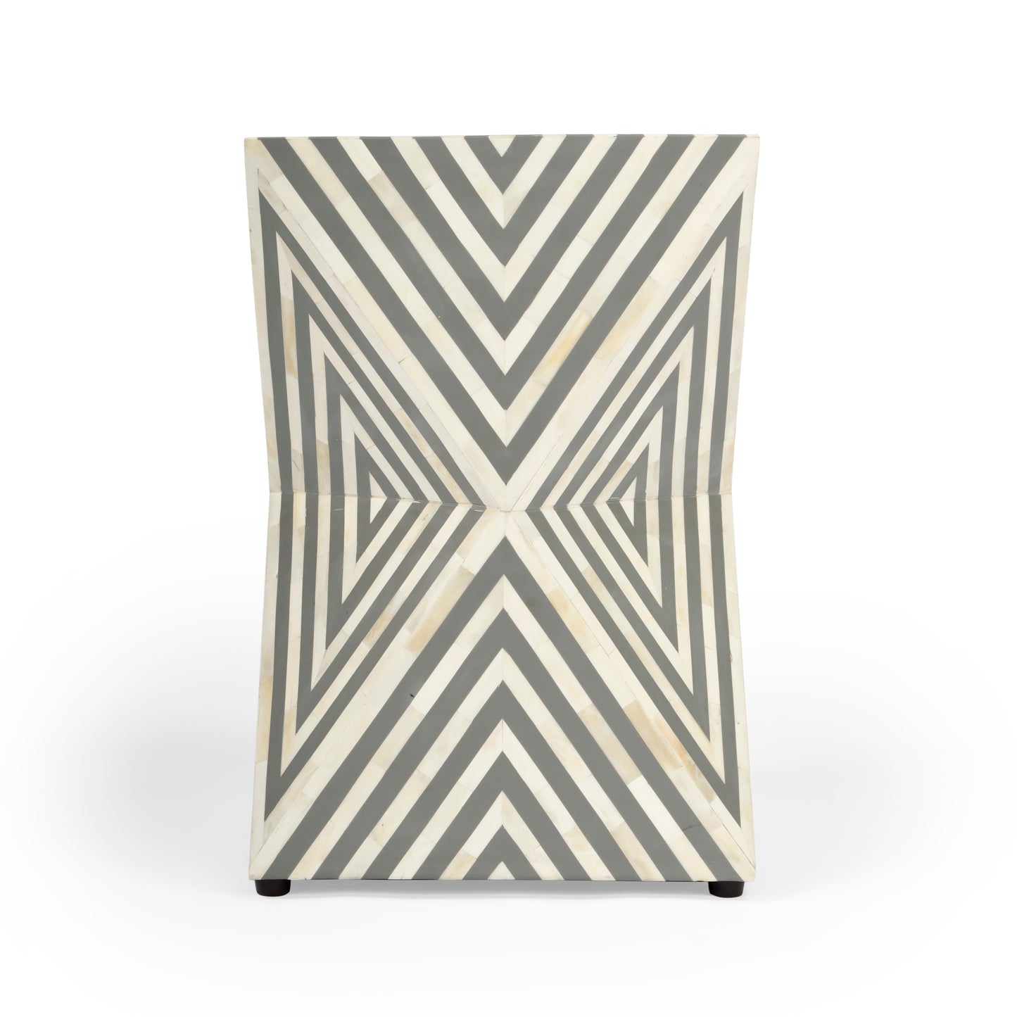 Butler Specialty Company Anais 14.25 in. W Square Bone Inlay Contemporary Side Table, Gray and White