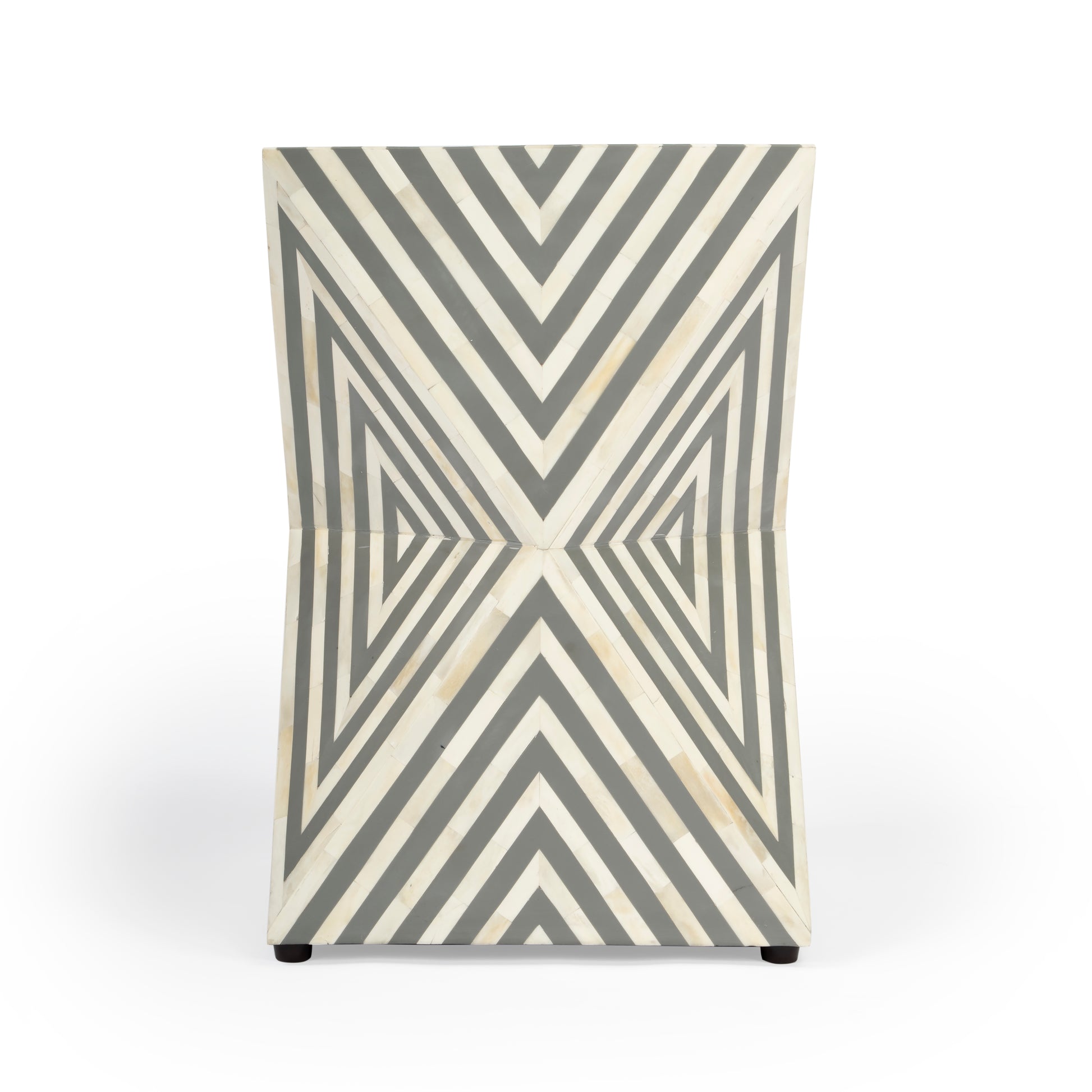 Butler Specialty Company Anais 14.25 in. W Square Bone Inlay Contemporary Side Table, Gray and White