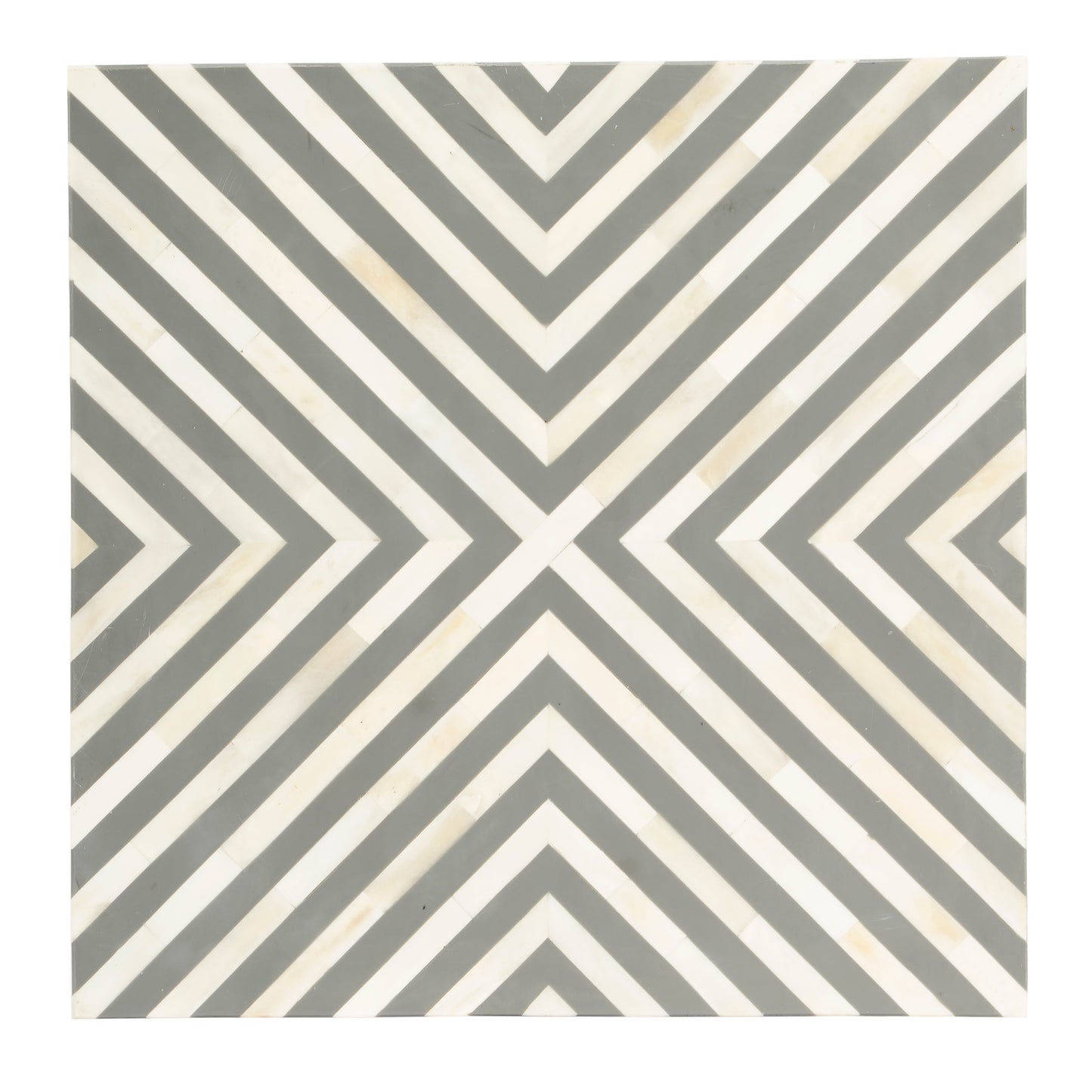 Butler Specialty Company Anais 14.25 in. W Square Bone Inlay Contemporary Side Table, Gray and White