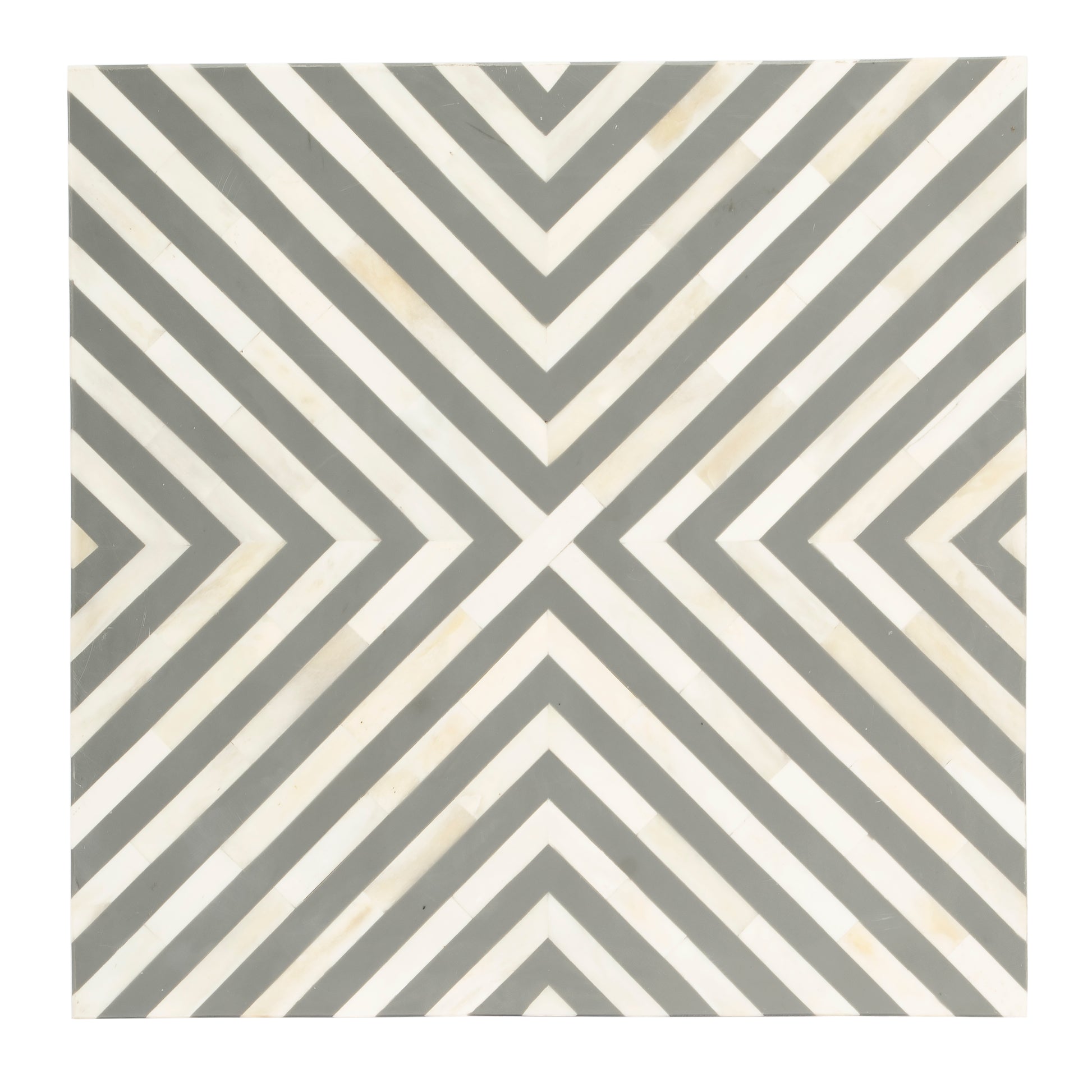 Butler Specialty Company Anais 14.25 in. W Square Bone Inlay Contemporary Side Table, Gray and White