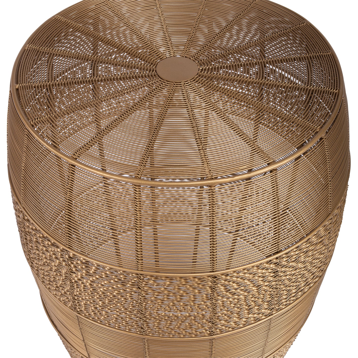 Butler Specialty Company Bellarose 15 in. W Round Metal Wire Decorative End Table, Gold