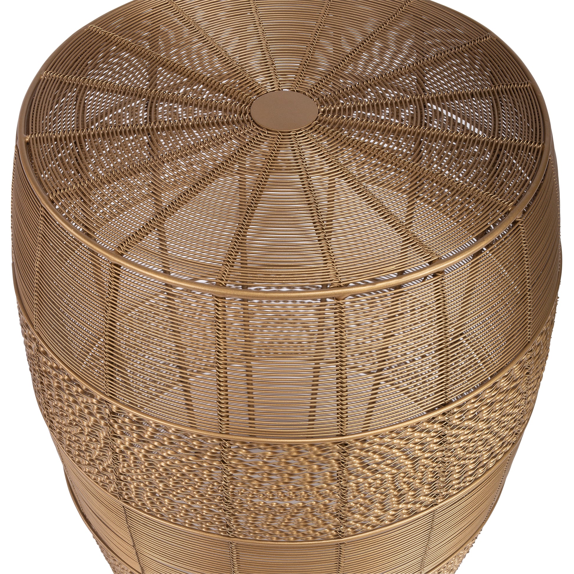 Butler Specialty Company Bellarose 15 in. W Round Metal Wire Decorative End Table, Gold