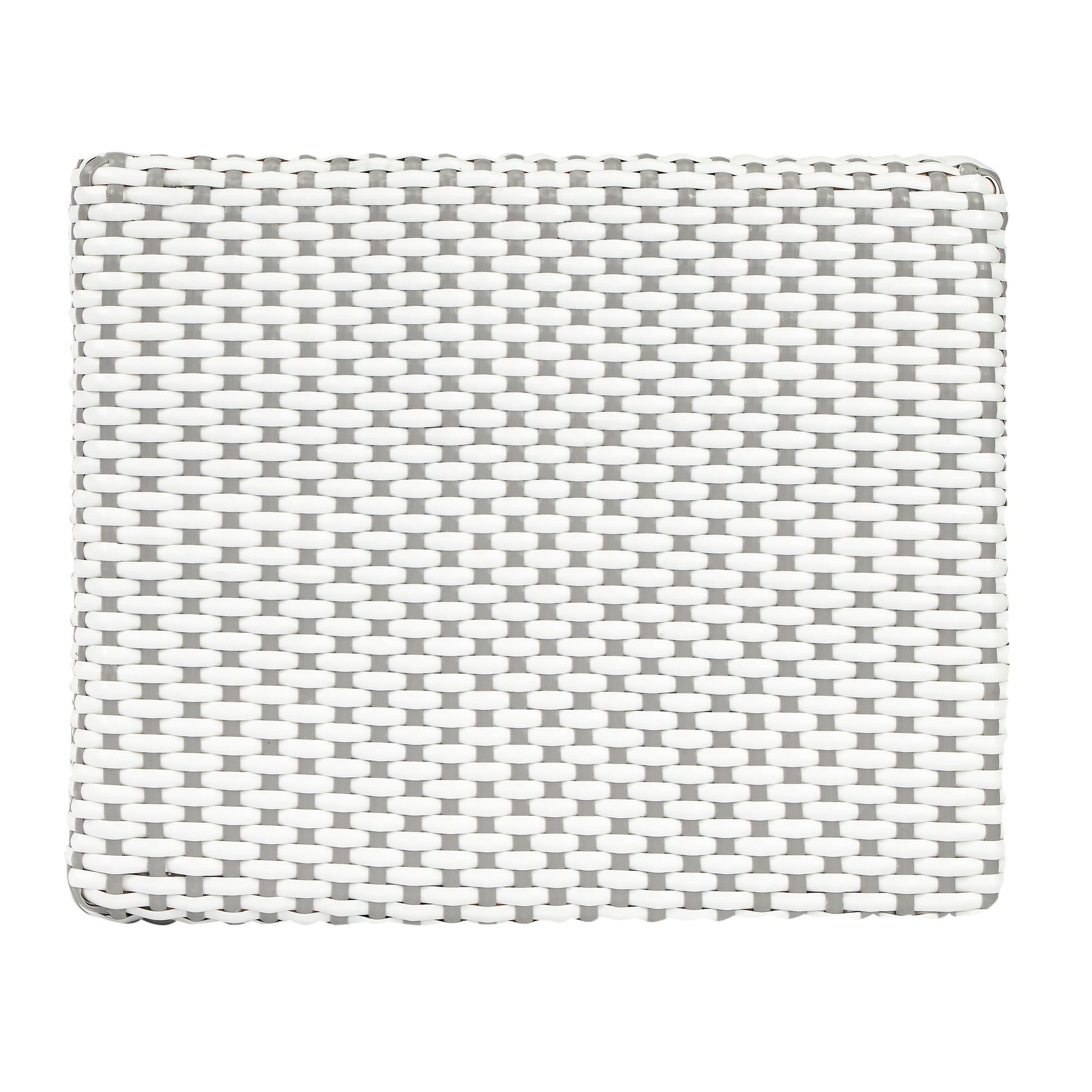 Butler Specialty Company Robias 24.5 in. Seat Height Rectangular Rattan Backless Counter Stool with Footrest, Gray and White Dot