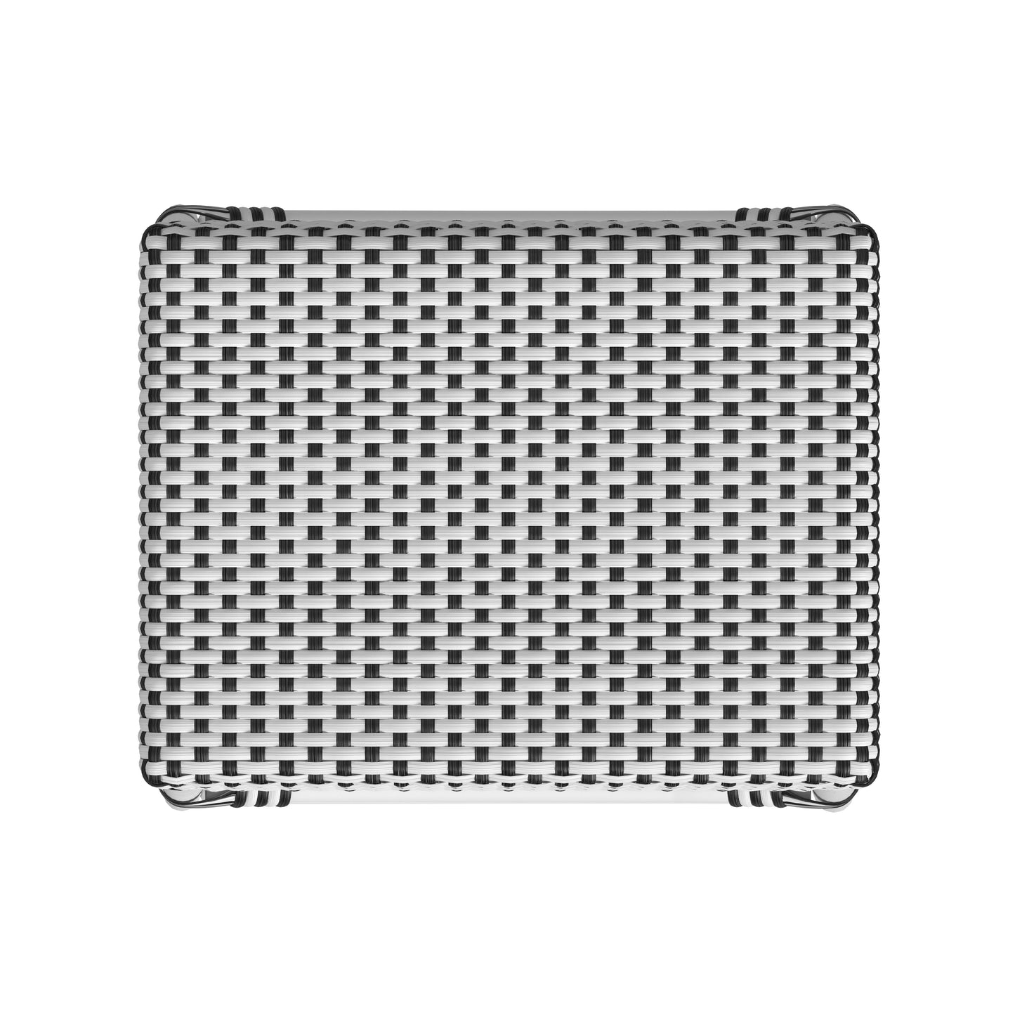 Robias Rectangular Rattan 24.5" Counter Stool in White and Black Dot  5513288
