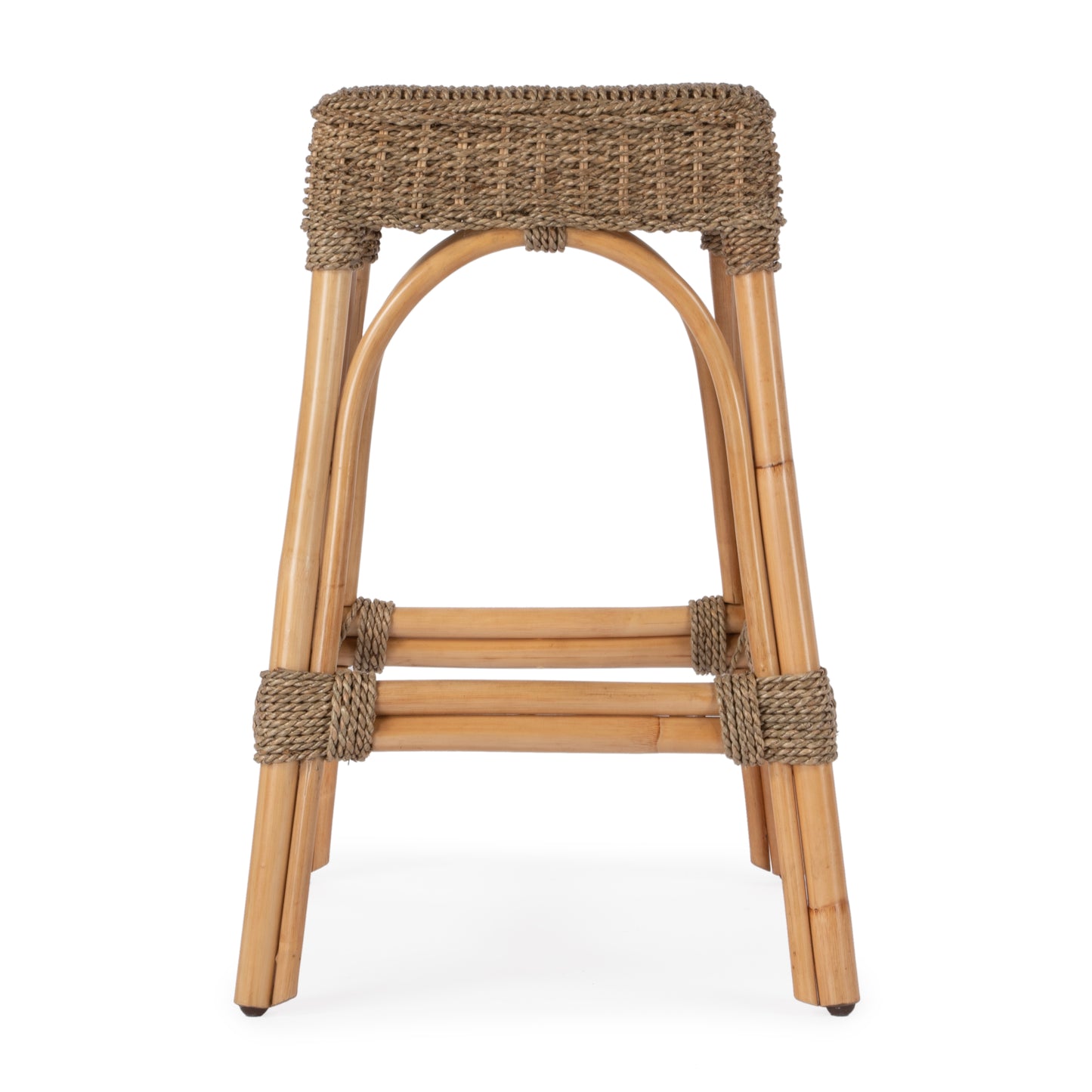 Robias 24.5 Rectangular Rattan & Mendong Grass 24.5" Counter Stool in Light Brown 5513441