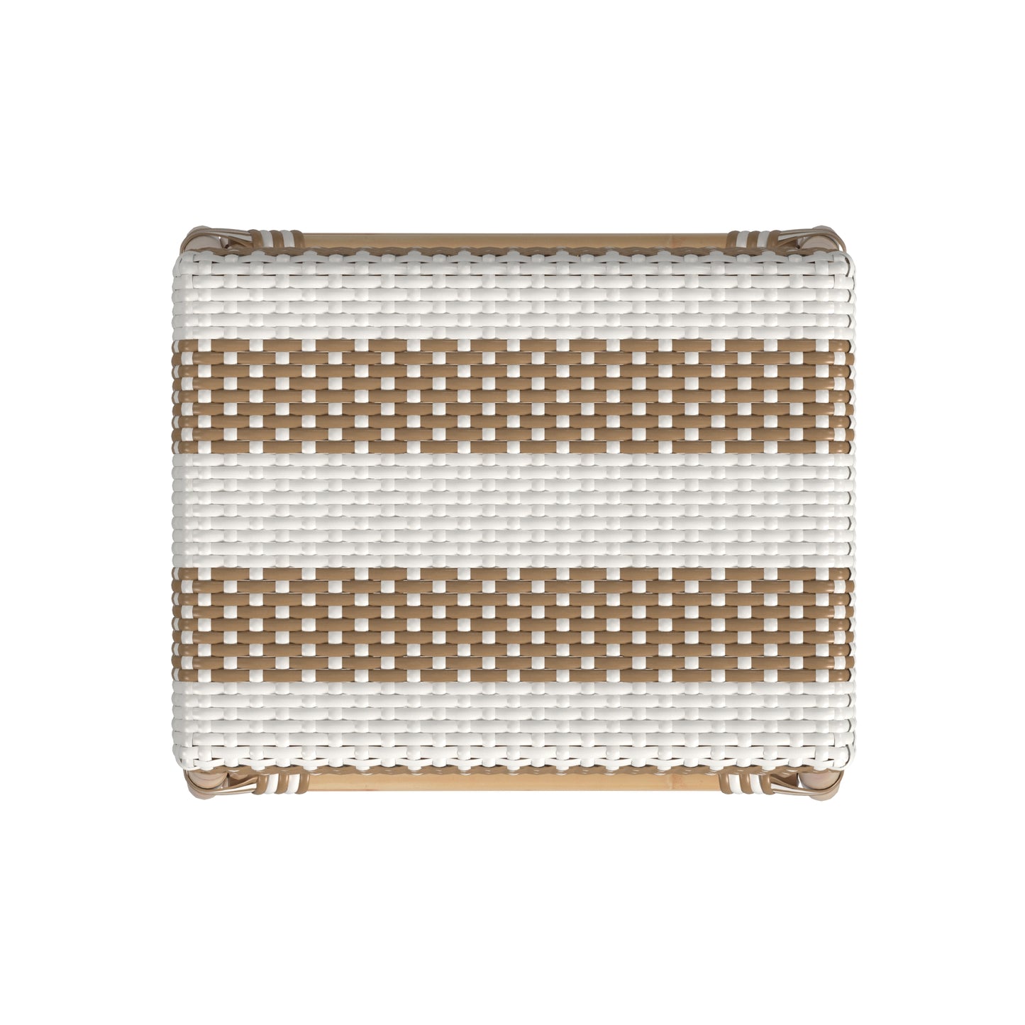 Butler Specialty Company Robias 24.5 in. Seat Height Rectangular Rattan Counter Stool, Tan and White Stripe