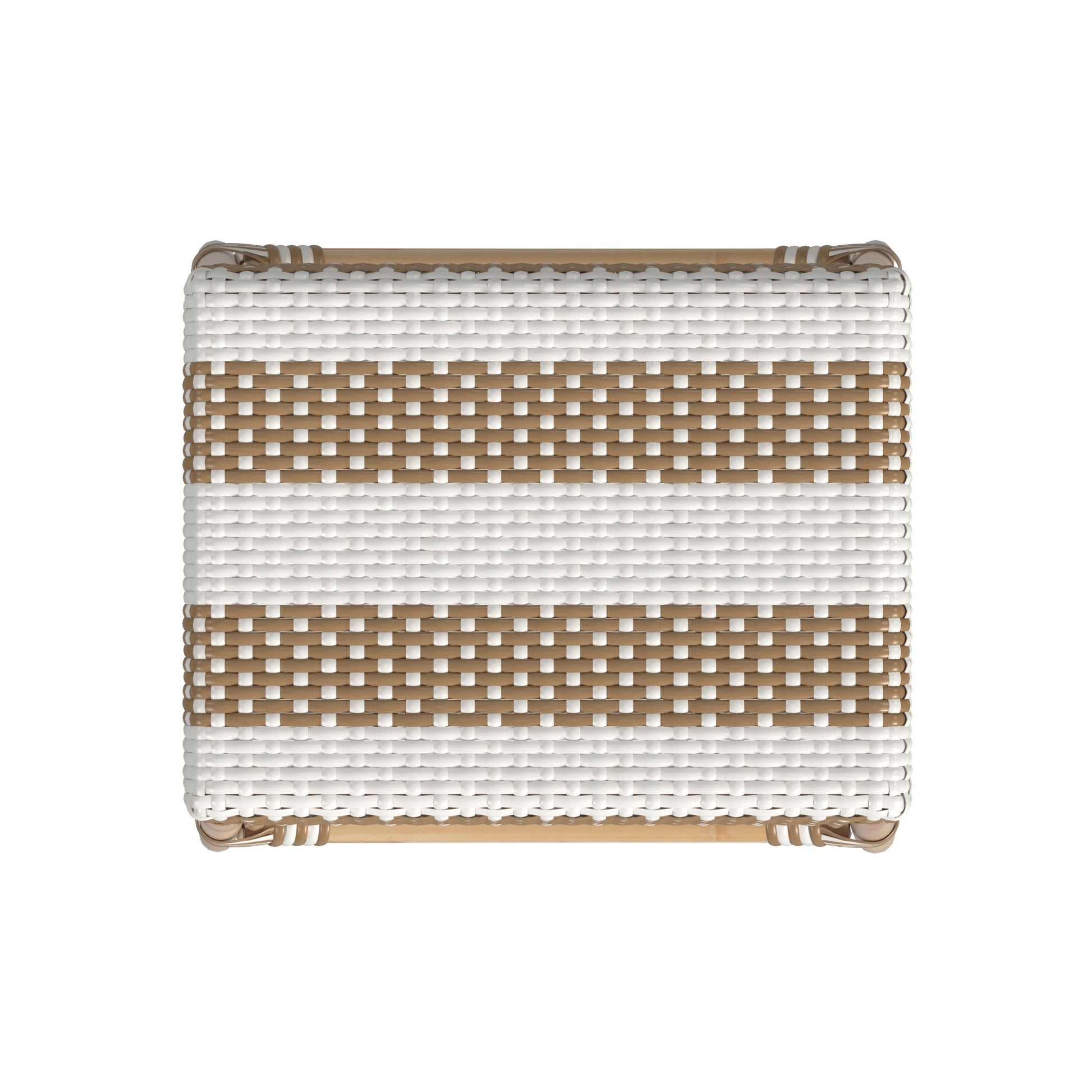 Butler Specialty Company Robias 24.5 in. Seat Height Rectangular Rattan Counter Stool, Tan and White Stripe