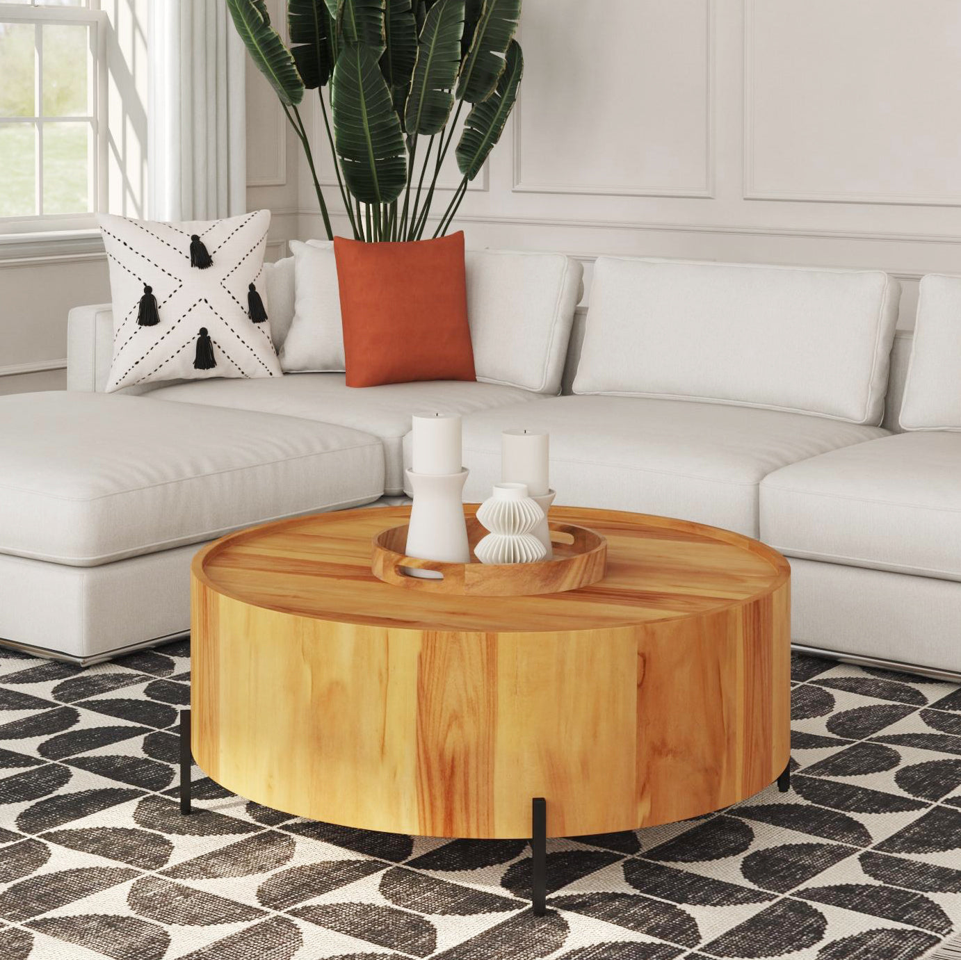 Tori Round Coffee Table in Light Brown 5514273
