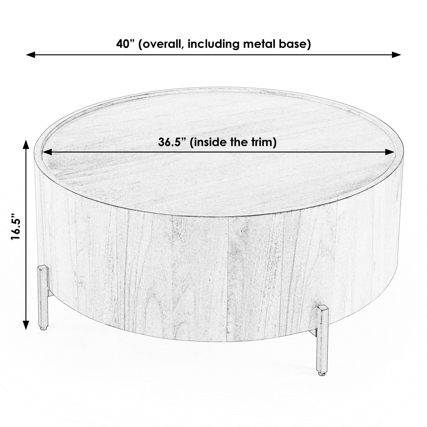 Tori Round Coffee Table in Light Brown 5514273