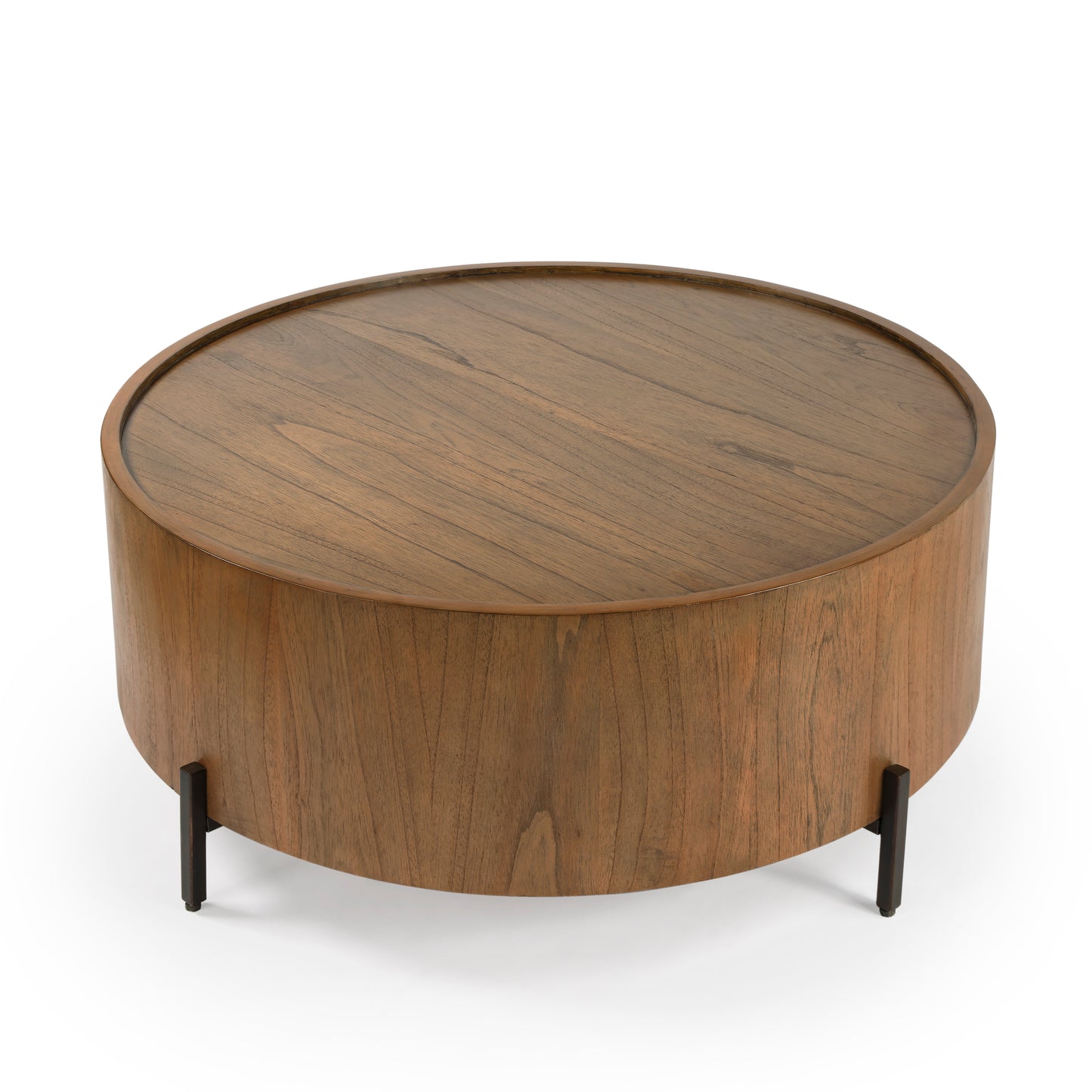 Butler Specialty Company Tori 40 in. W Round Wood Modern Coffee Table, Medium Brown
