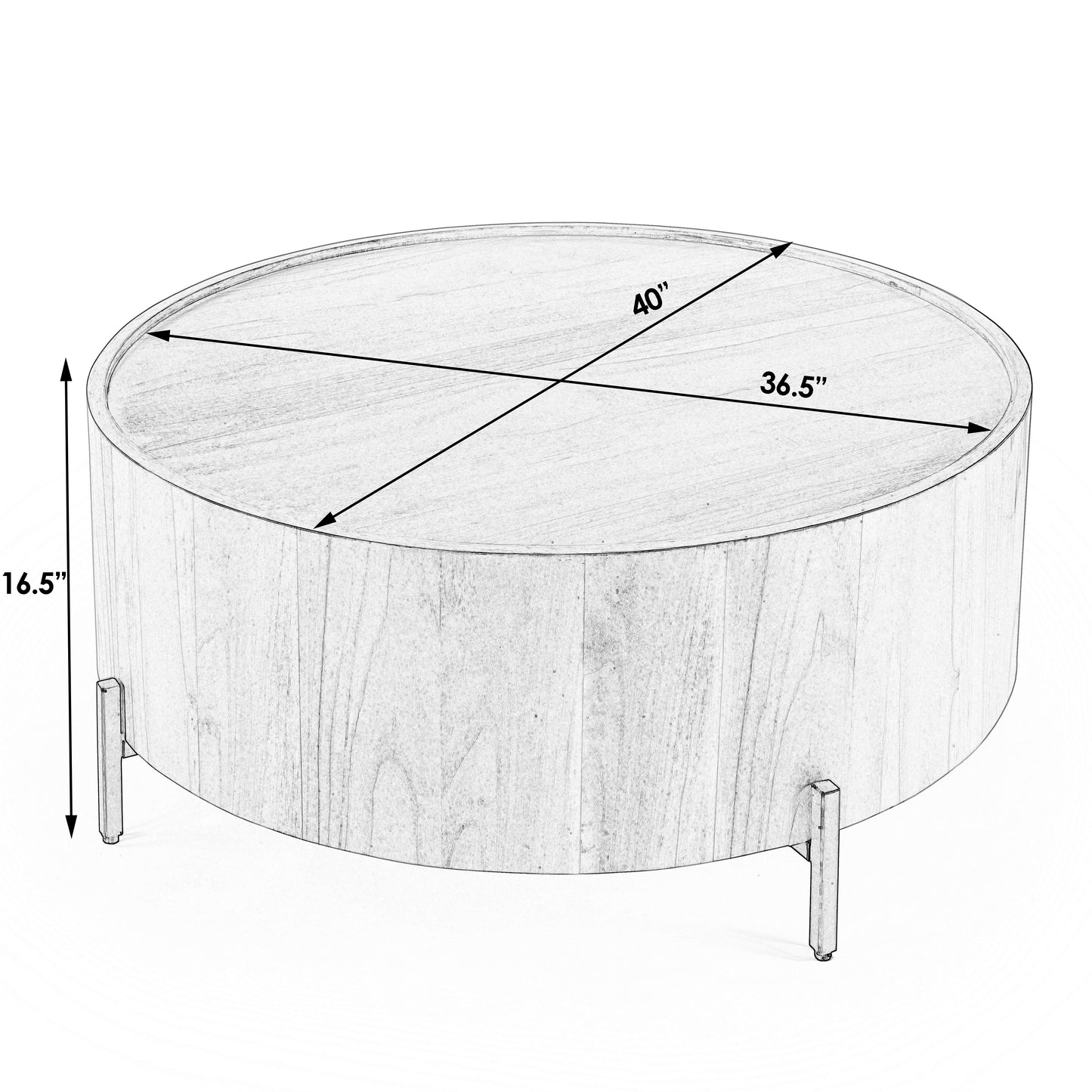Butler Specialty Company Tori 40 in. W Round Wood Modern Coffee Table, Medium Brown