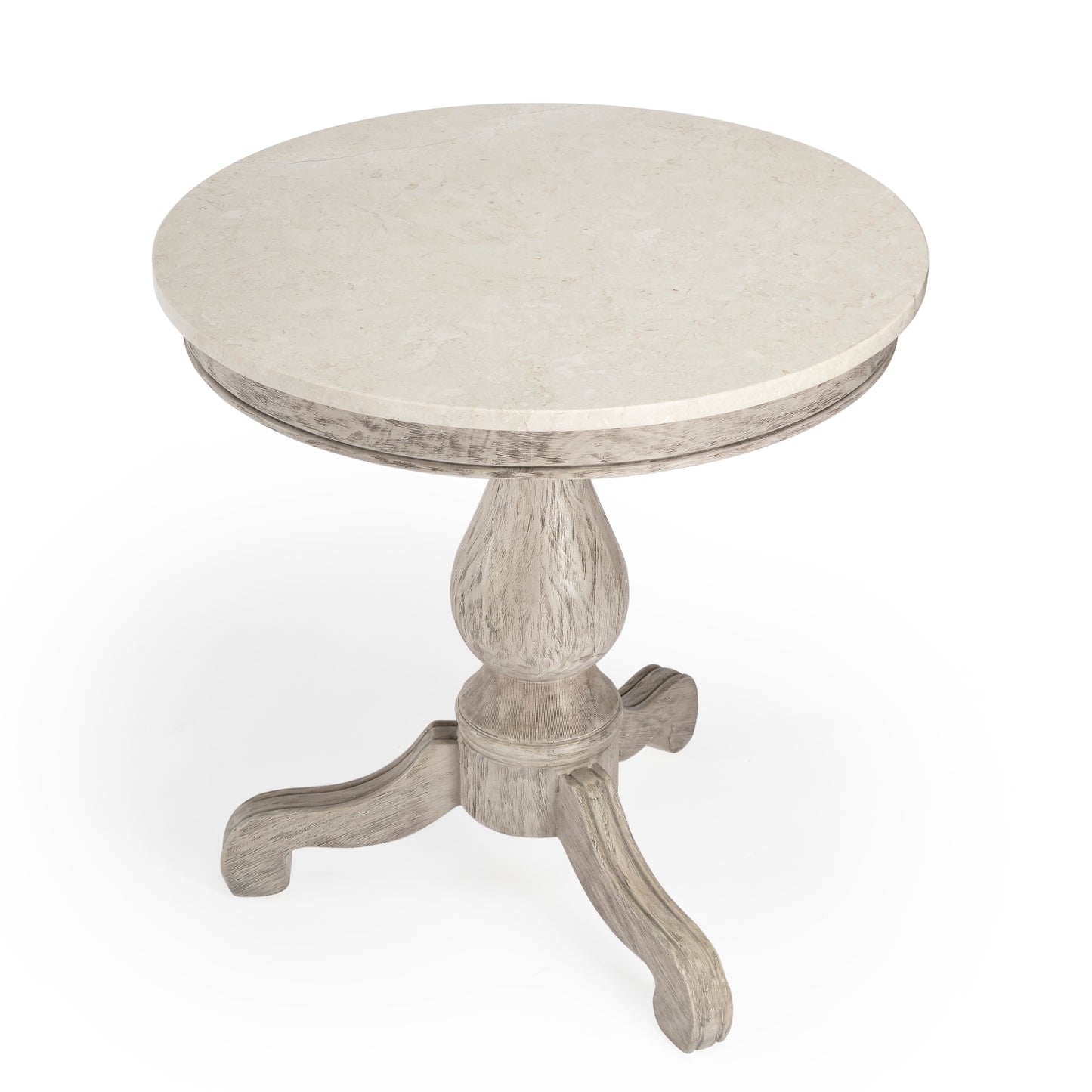 Danielle Marble 24" Pedestal Side Table in Gray  5515329