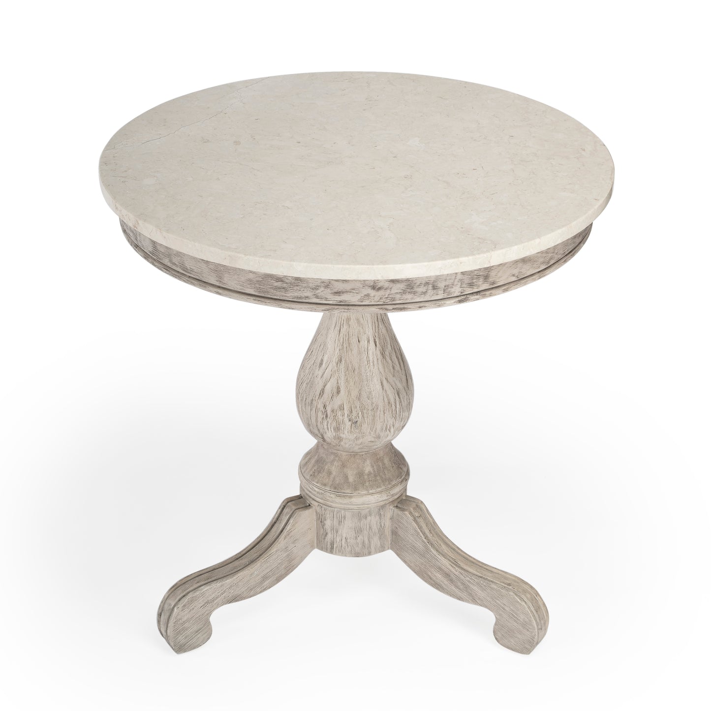 Danielle Marble 24" Pedestal Side Table in Gray  5515329