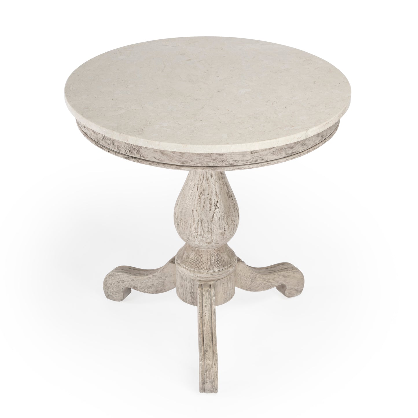 Danielle Marble 24" Pedestal Side Table in Gray  5515329