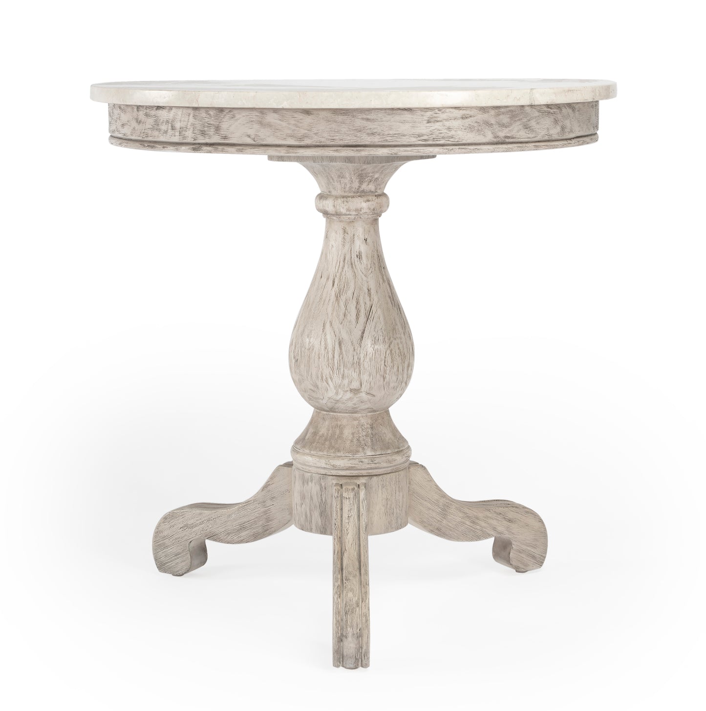 Danielle Marble 24" Pedestal Side Table in Gray  5515329