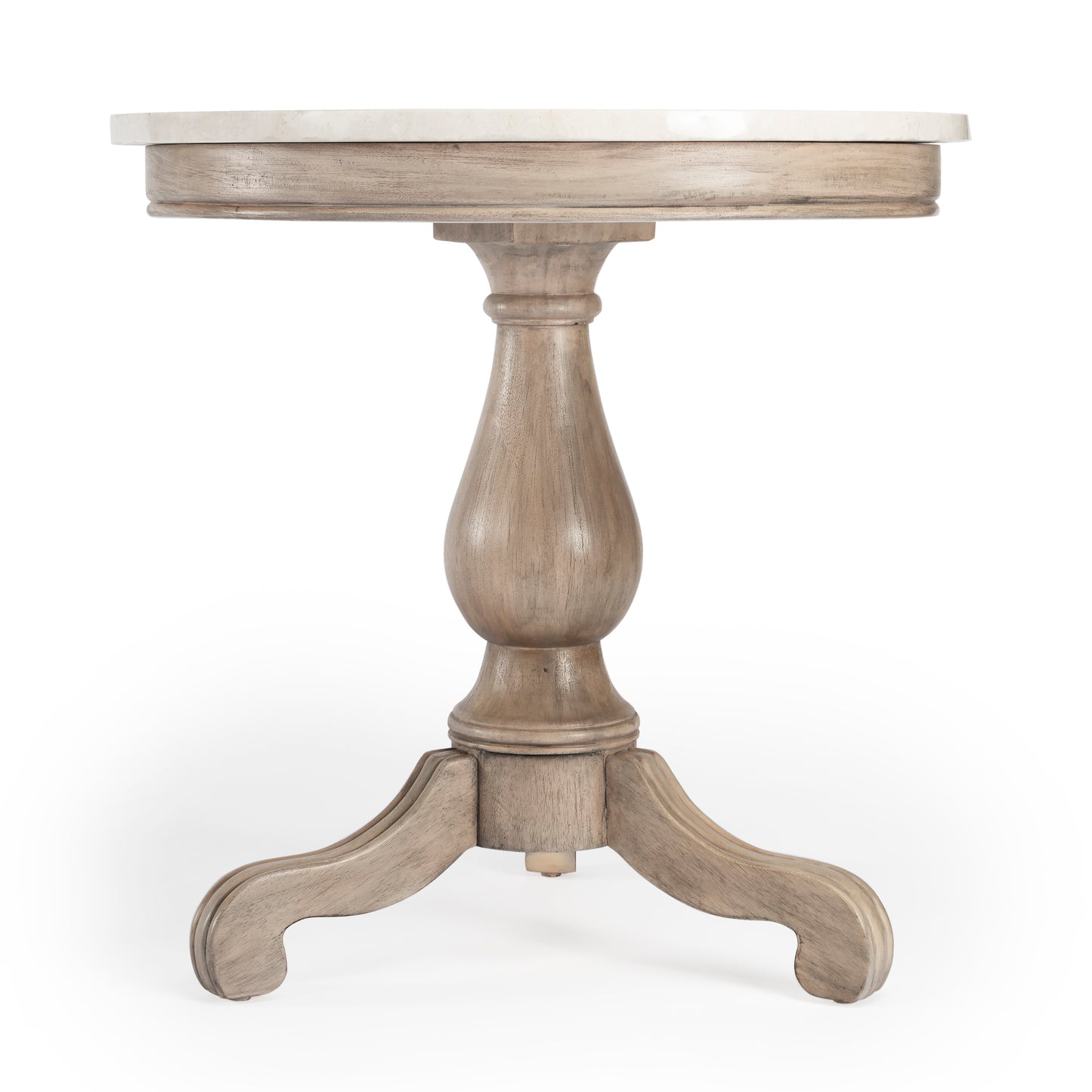 Danielle Marble 24" Pedestal Side Table in Tan/Beige  5515415