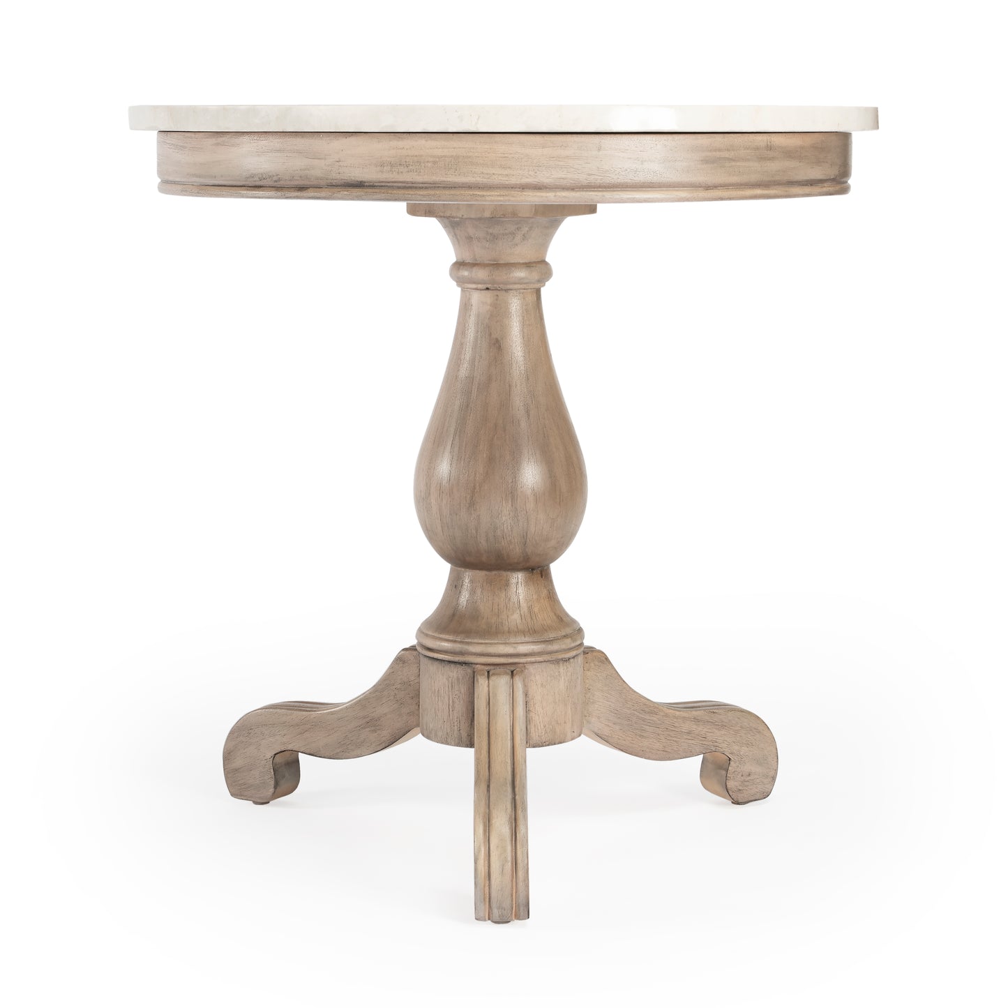 Danielle Marble 24" Pedestal Side Table in Tan/Beige  5515415