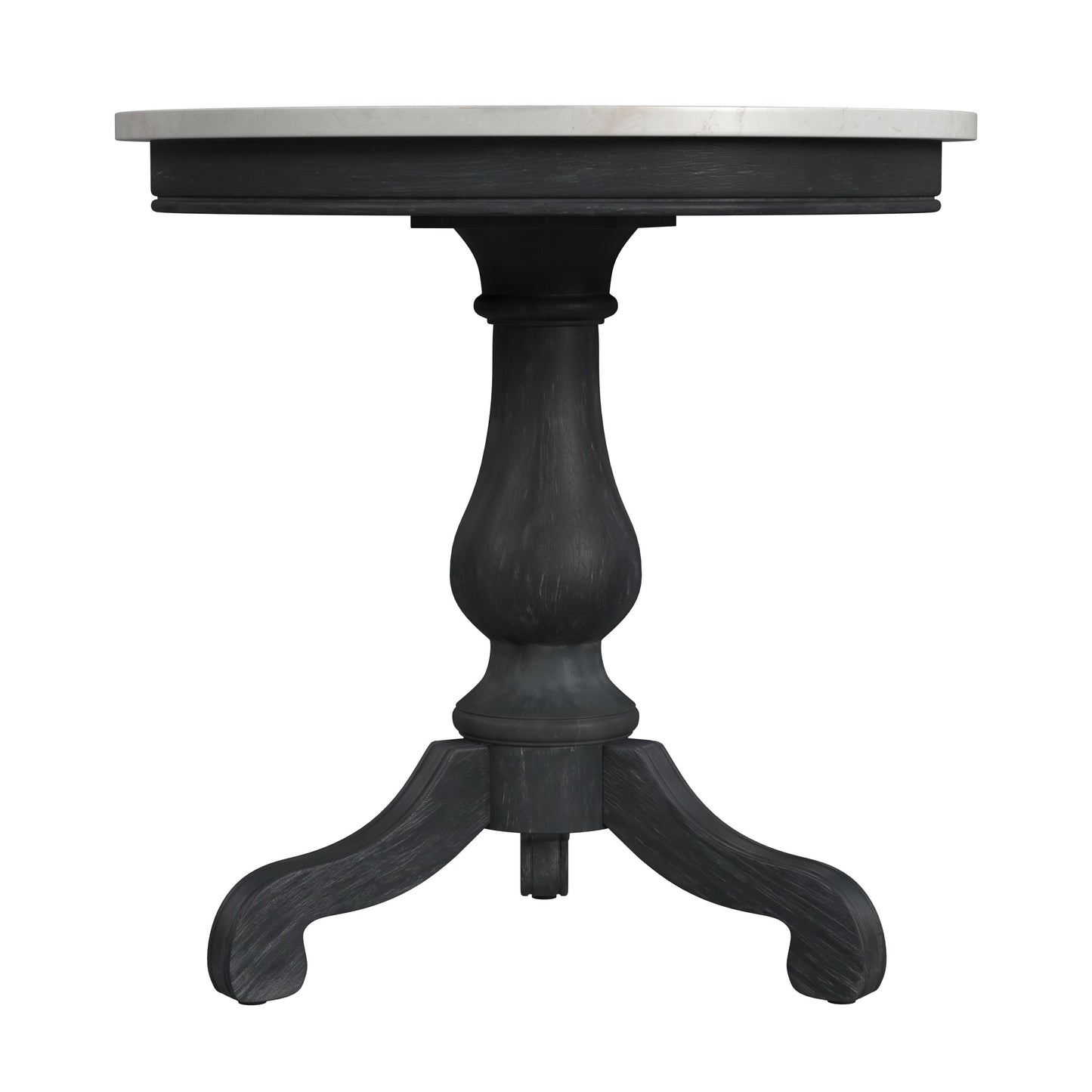 Danielle Marble 24" Pedestal Side Table in Black 5515432