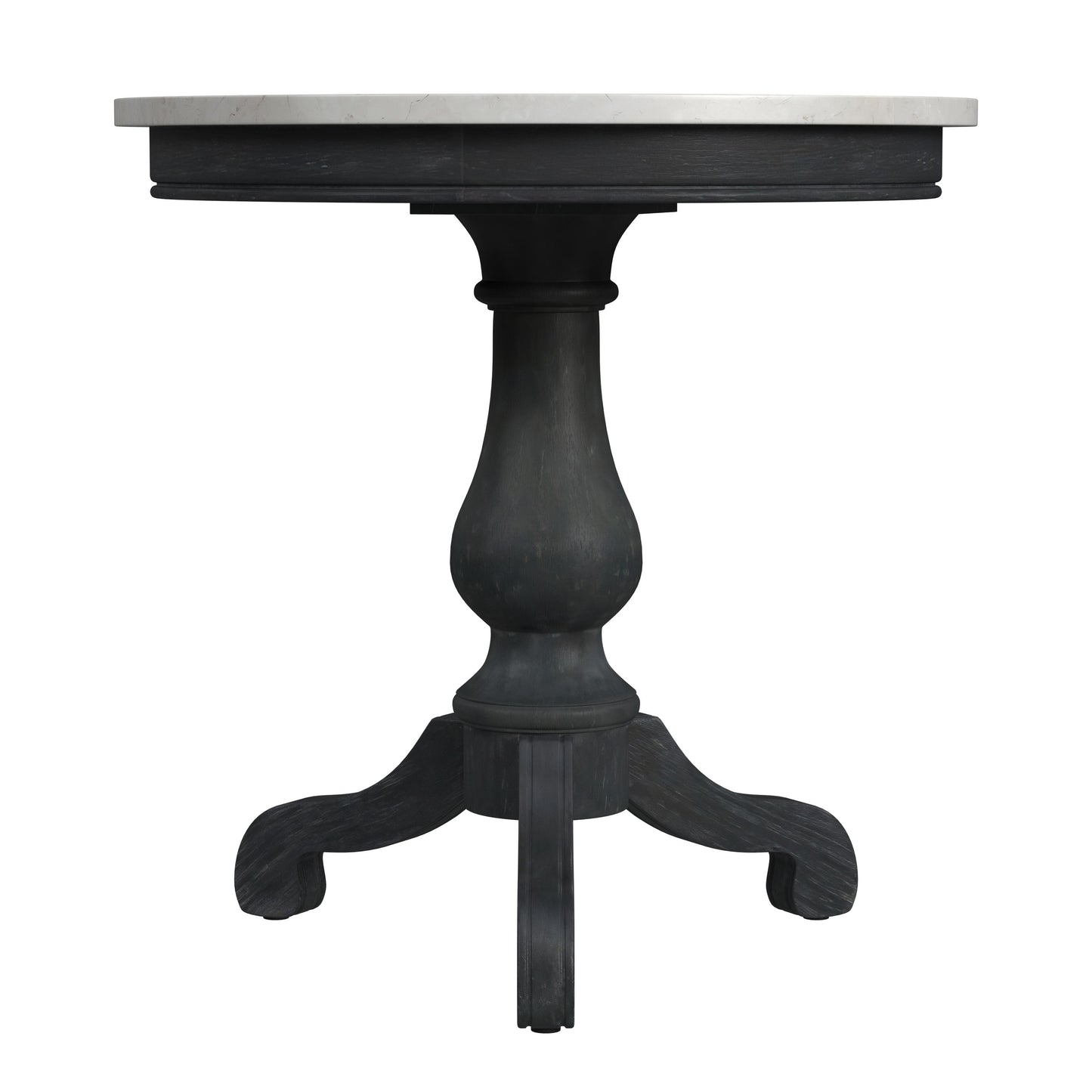 Danielle Marble 24" Pedestal Side Table in Black 5515432