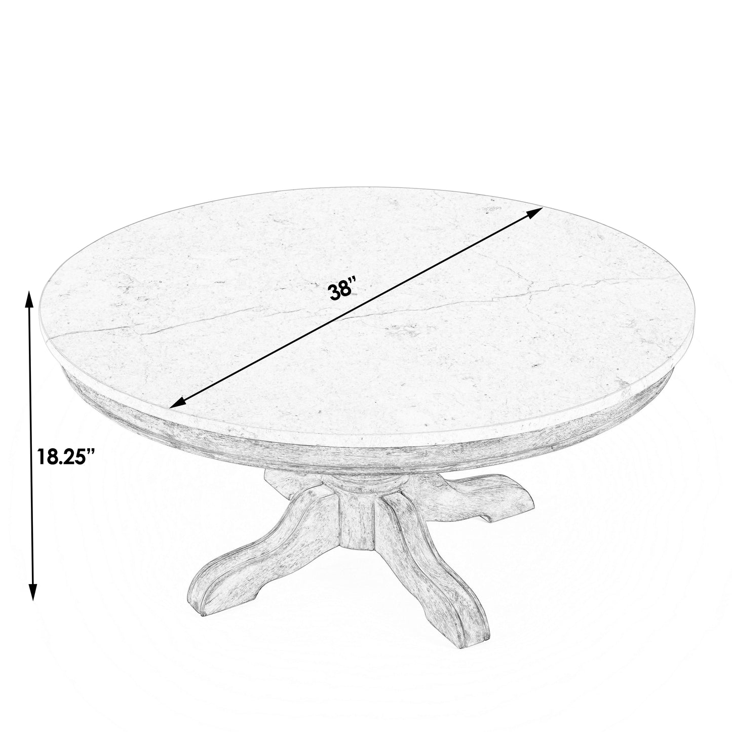 Danielle Marble Round Coffee Table in Black 5516432