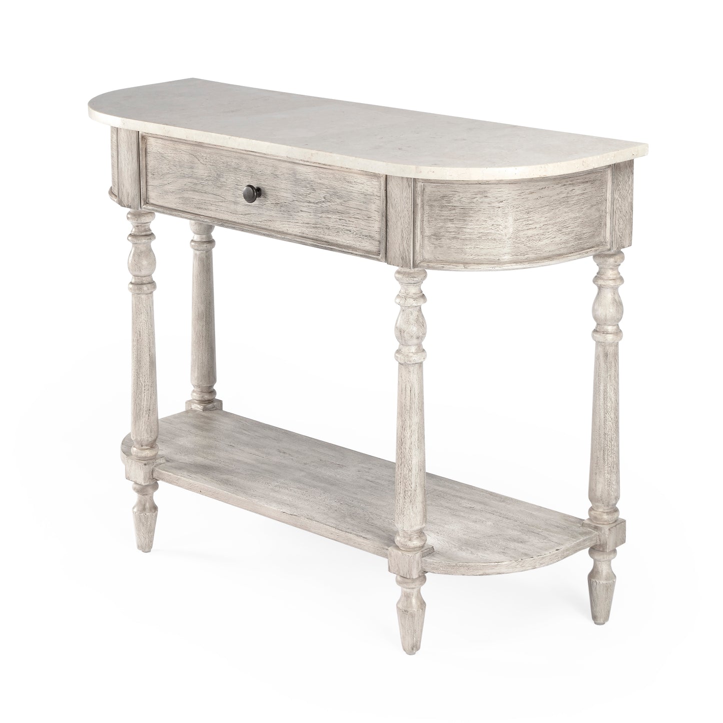 Danielle Marble 40" one- drawer Console Table in Gray 5517329