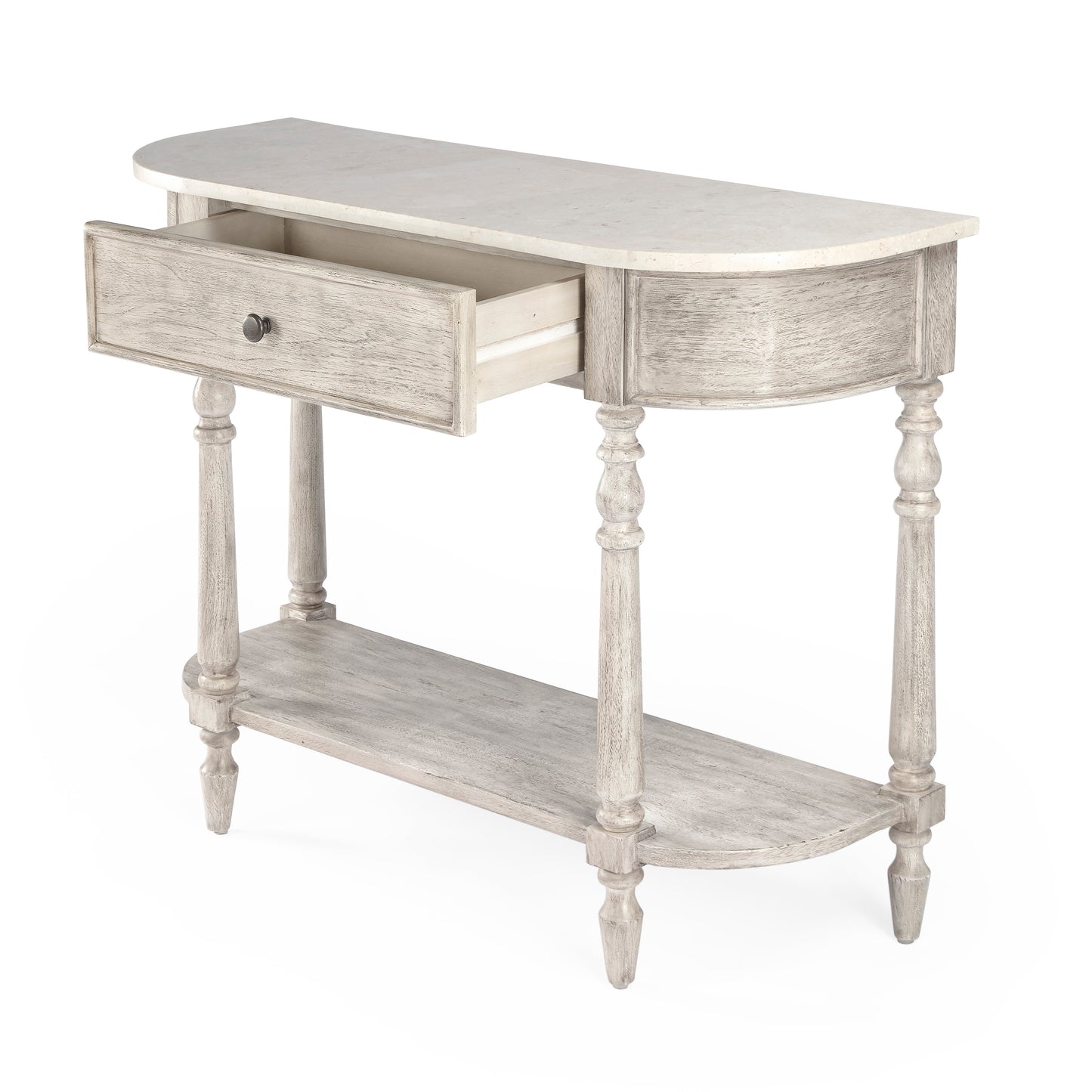 Danielle Marble 40" one- drawer Console Table in Gray 5517329