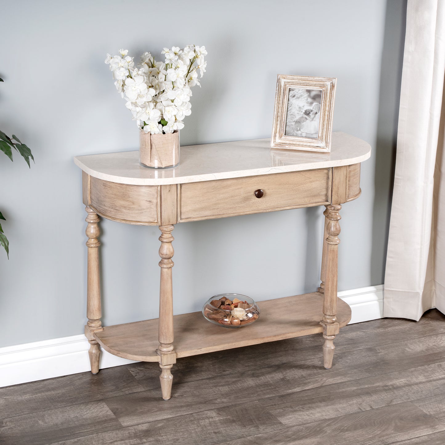 Danielle Marble 40" one- drawer Console Table in Tan/Beige 5517415