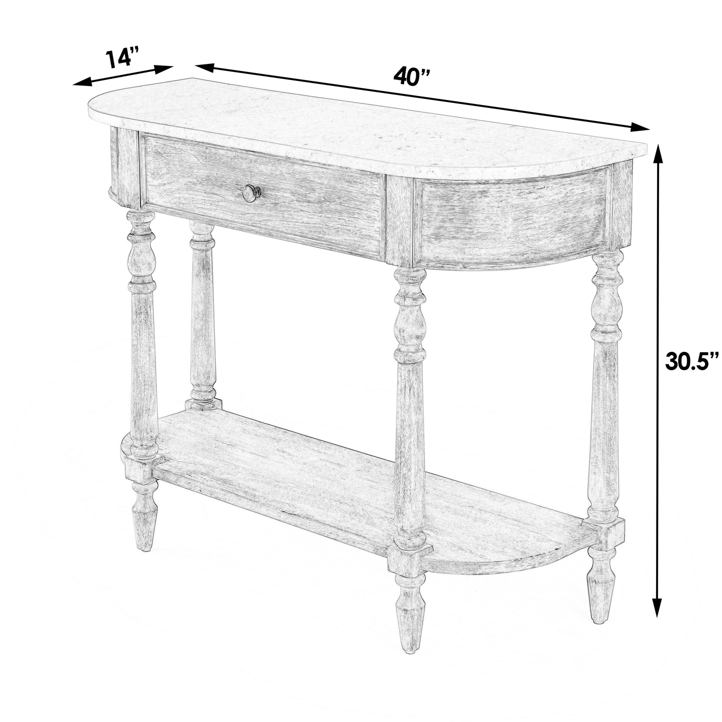 Danielle Marble 40" one- drawer Console Table in Tan/Beige 5517415