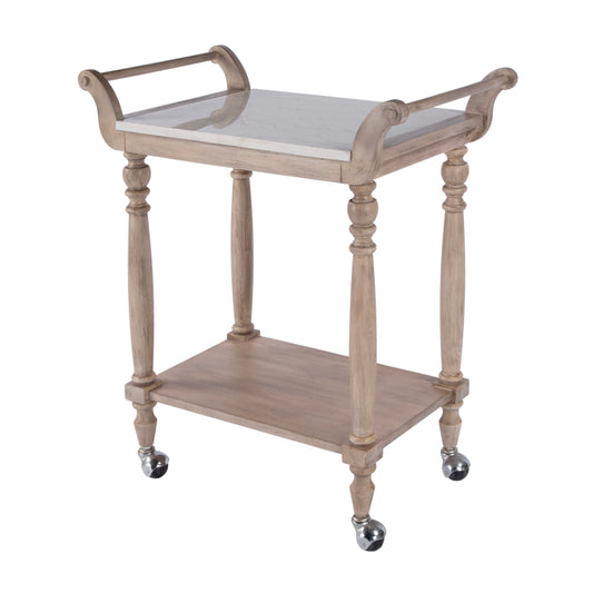 Danielle Marble Bar Cart in Tan/Beige 5518415