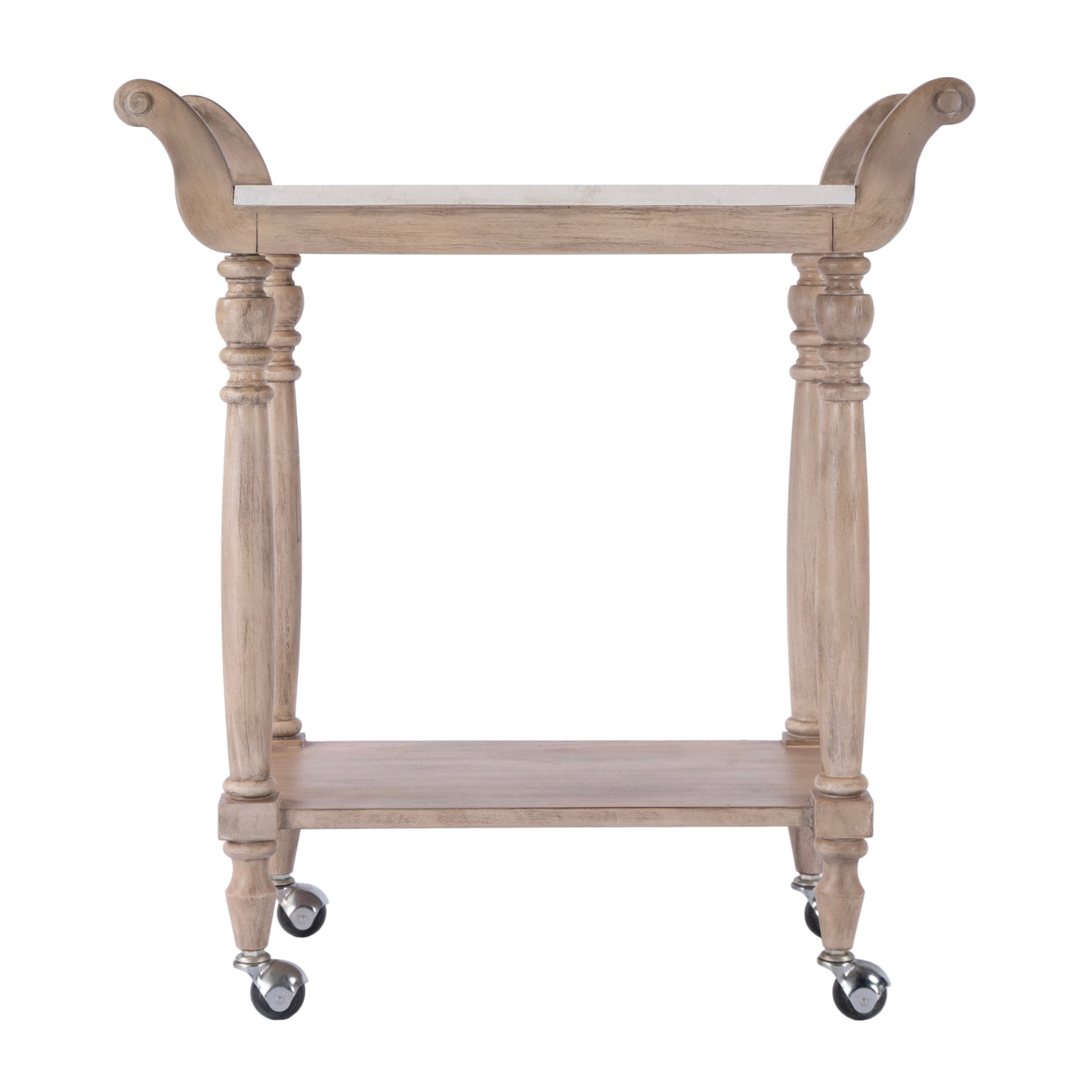 Danielle Marble Bar Cart in Tan/Beige 5518415