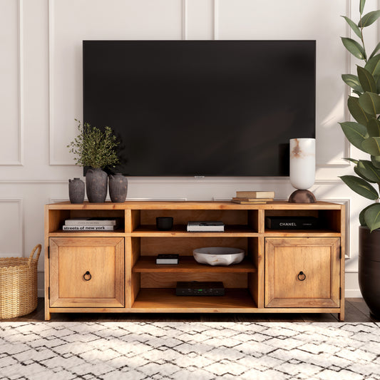 Lark Wood 65" TV Stand with Storage in Light Brown 5524312
