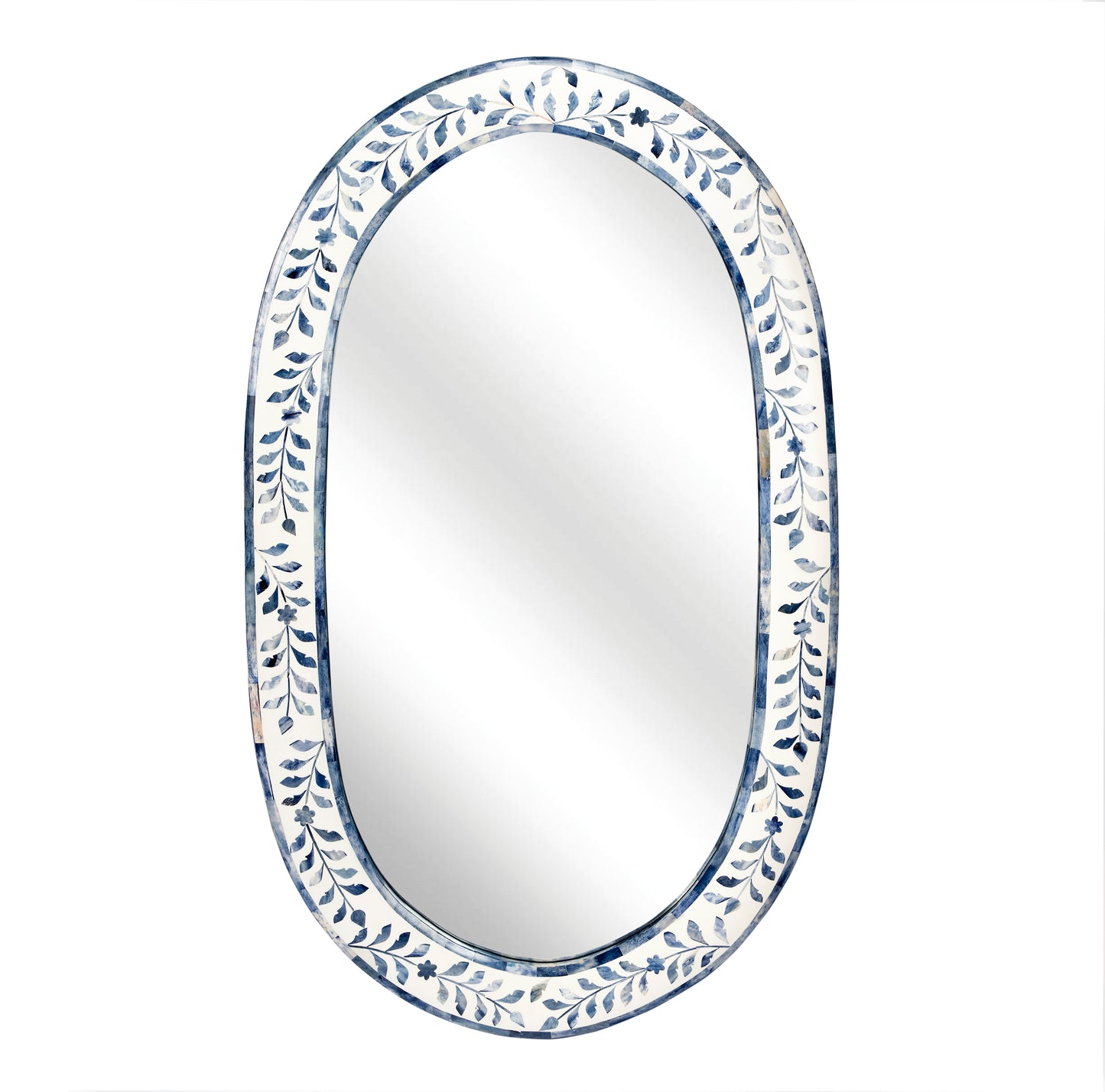 Trubadur Bone Inlay Wall Mirrored in White and Blue  5528417