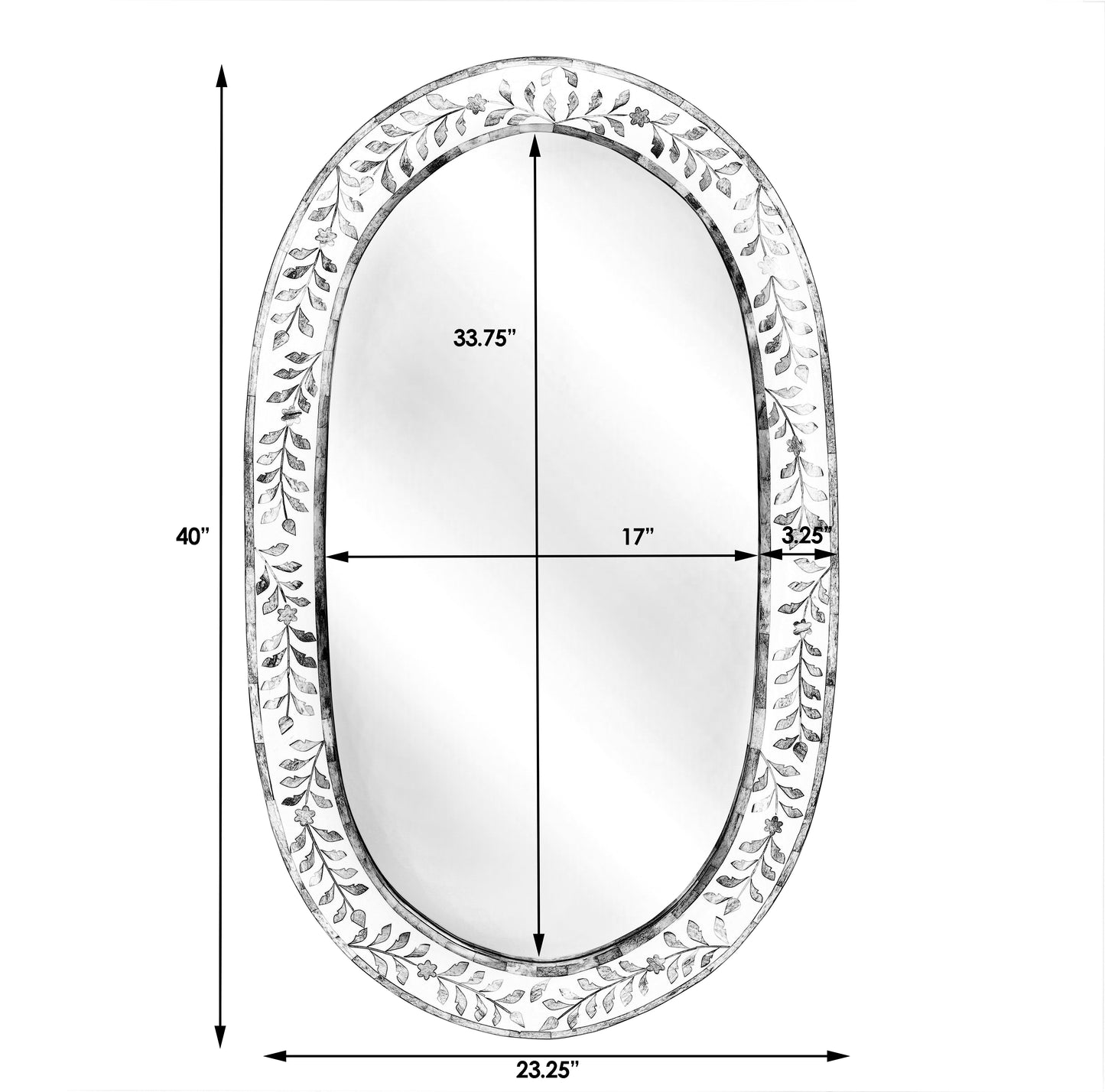 Trubadur Bone Inlay Wall Mirrored in White and Blue  5528417