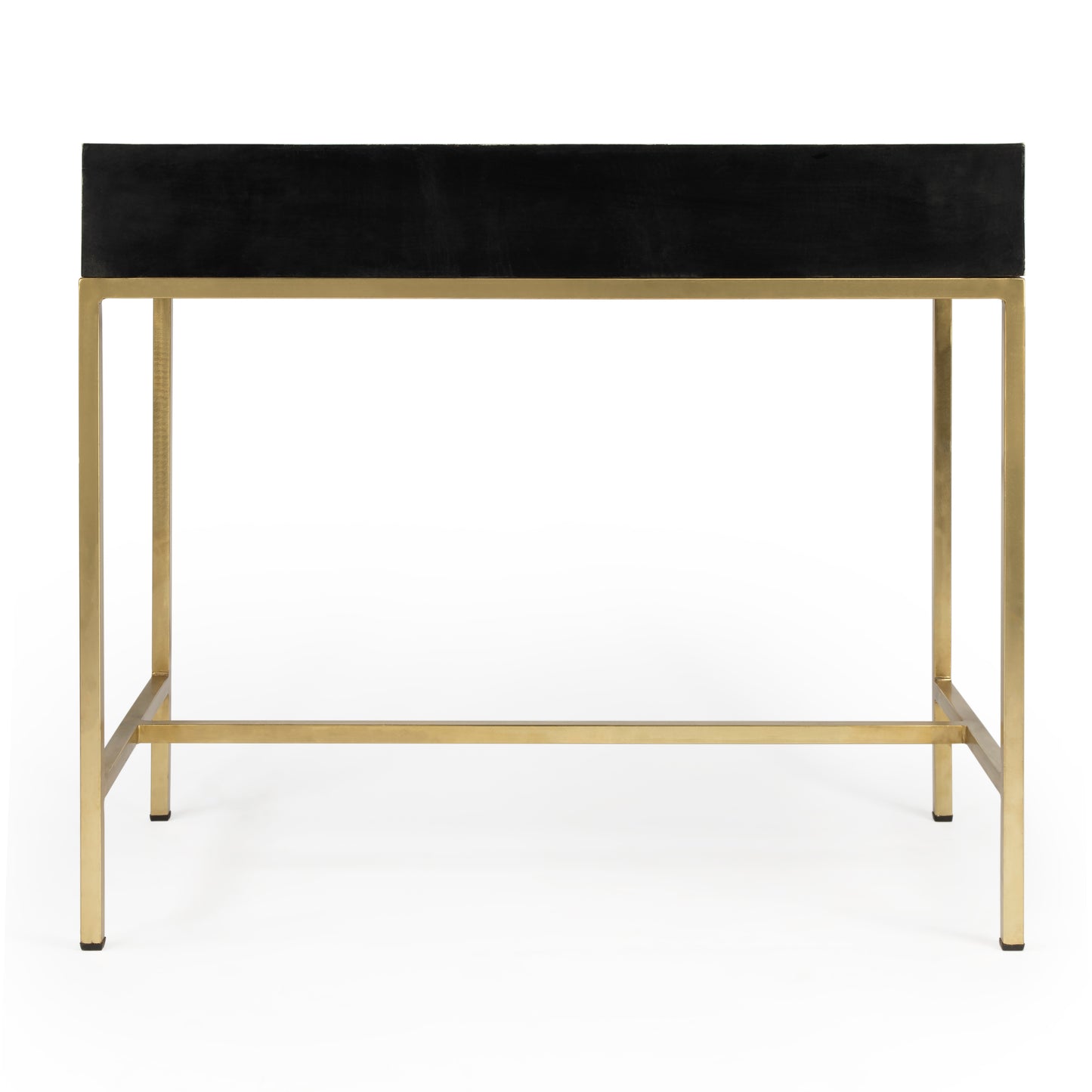 Butler Specialty Company Perilla  36 in. W Rectangular Bone Inlay 1 Drawer Traditional Writing Desk, Black and White, Gold