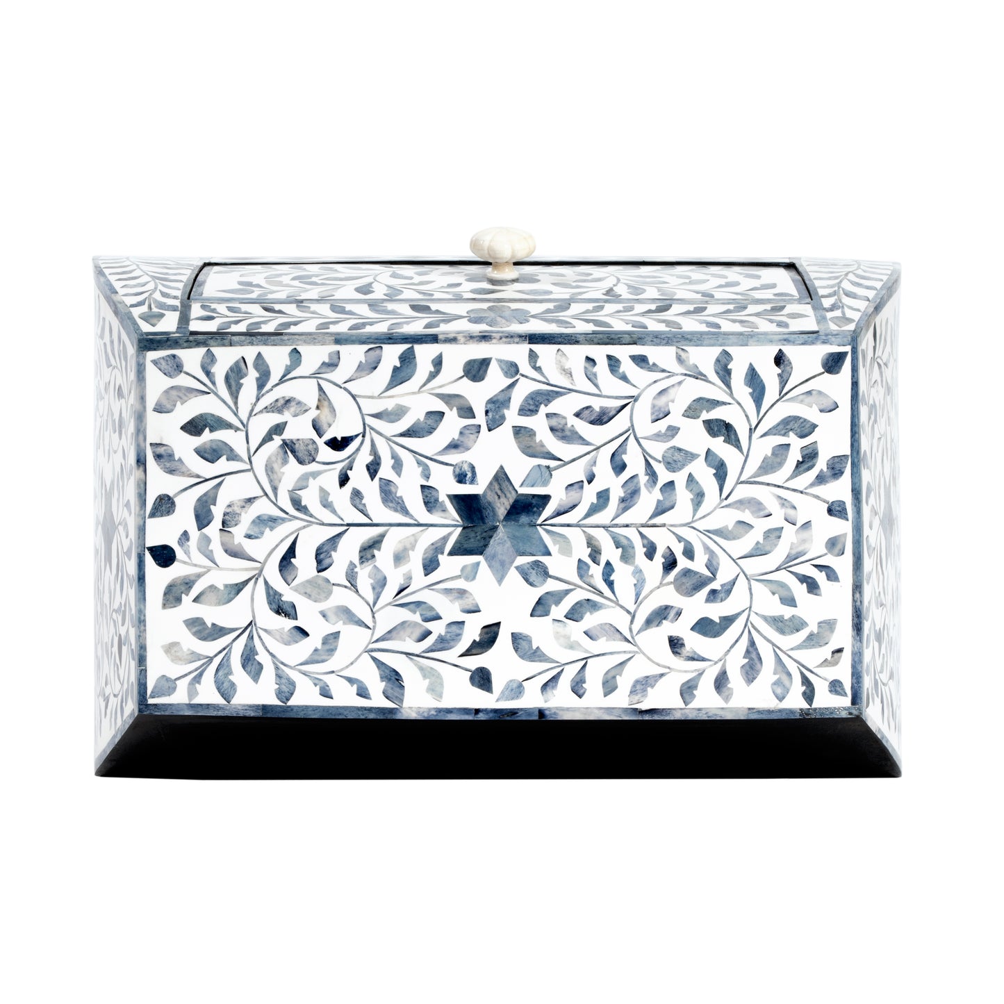 Trubadur and Bone Inlay Side Table in White and Blue 5530417