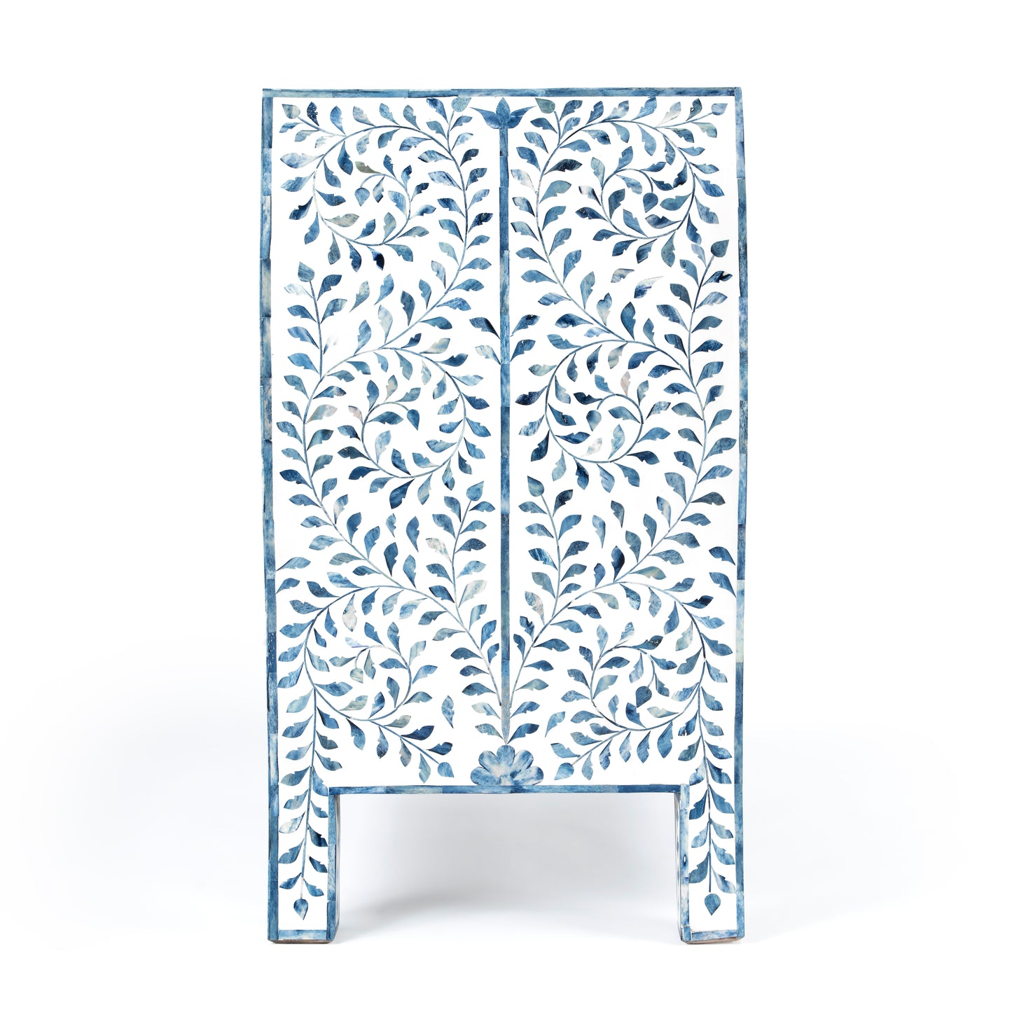 Trubadur and Bone Inlay 3 Drawer Chest in White and Blue  5531417