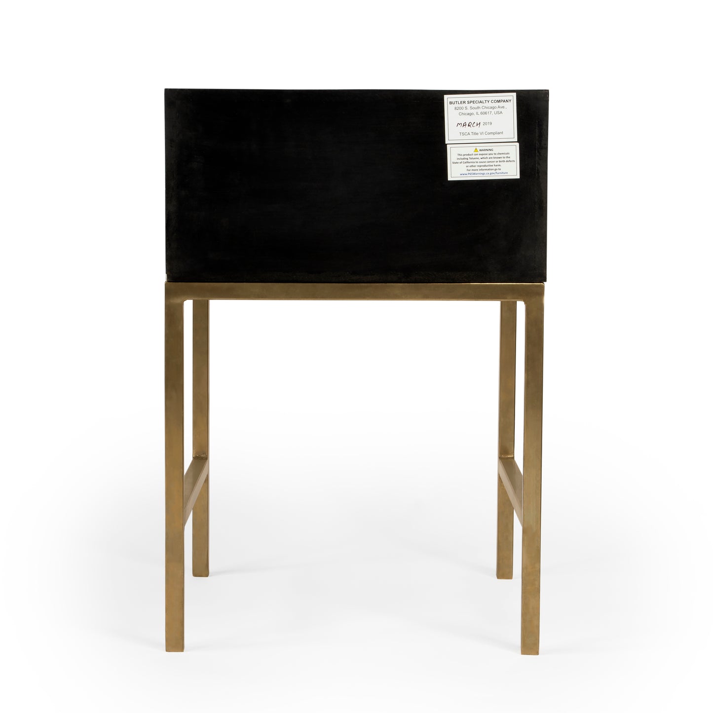 Purgenia Mother Of Pearl Side Table in Black and White,Gold 5532388