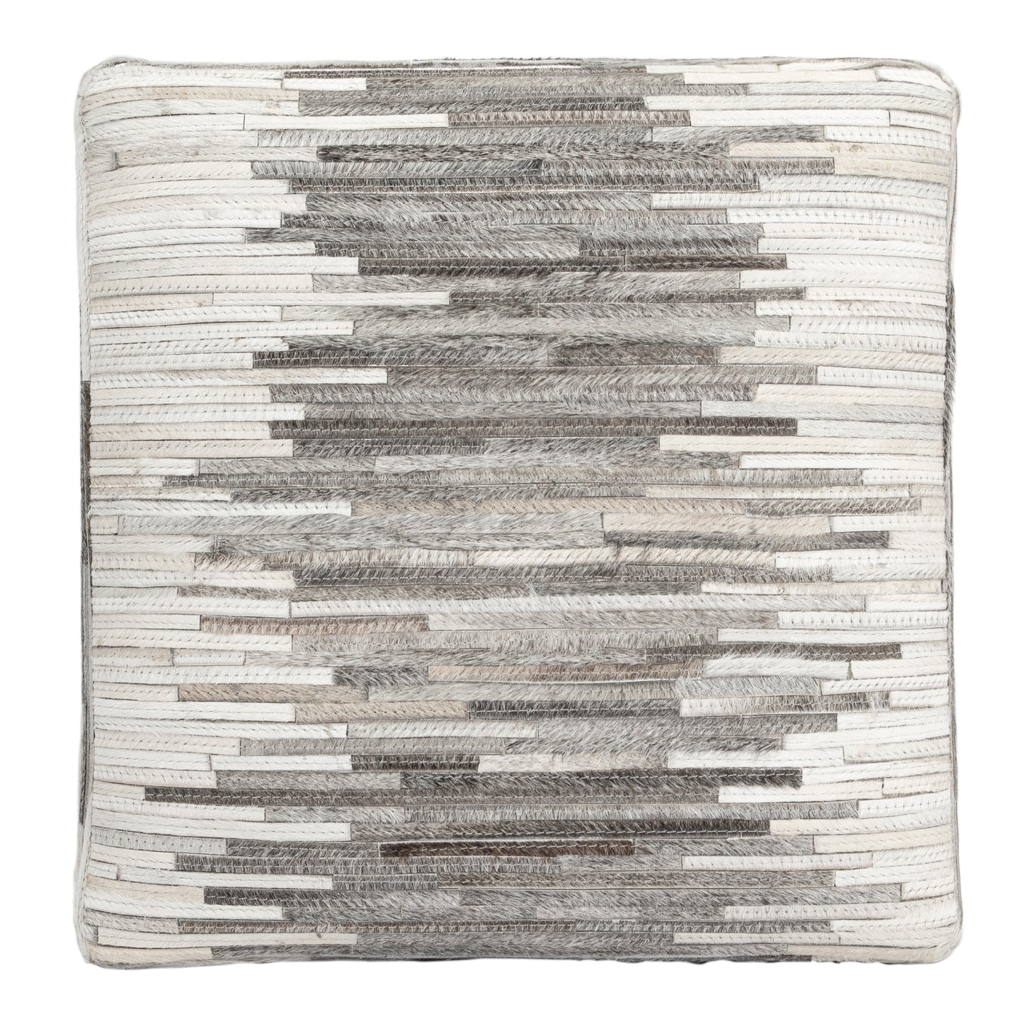 Victorian Hair on Hide Cube Ottoman in Gray 5535148