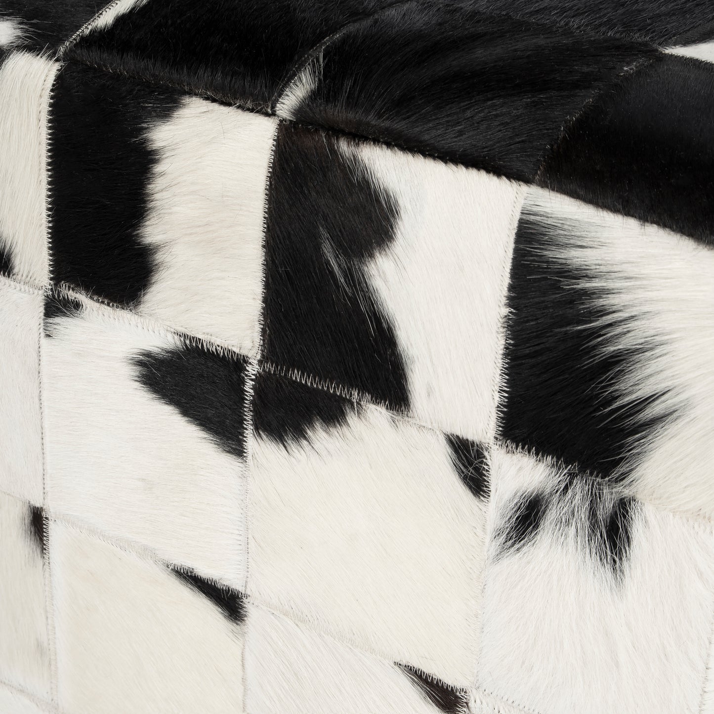 Butler Specialty Company Victorian Hair on Hide Cube Ottoman, Black and White