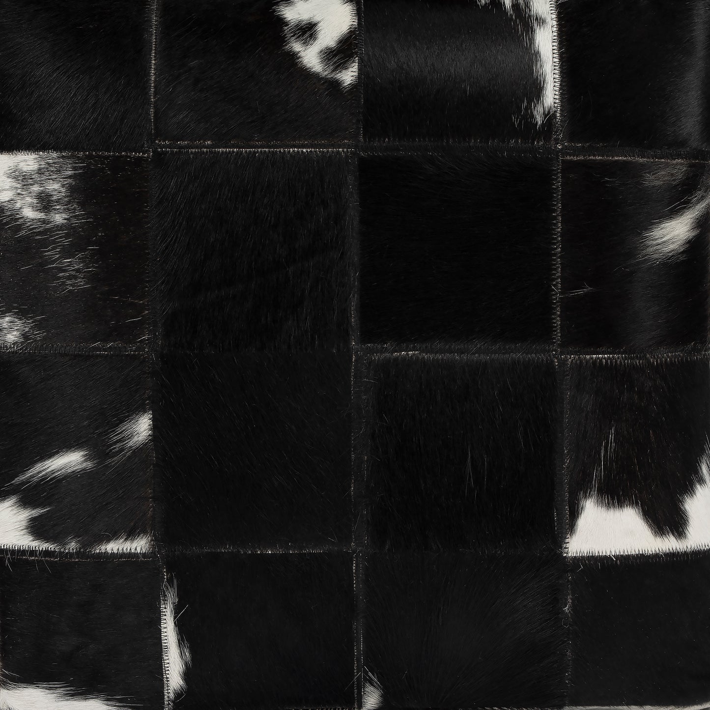 Butler Specialty Company Victorian Hair on Hide Cube Ottoman, Black and White