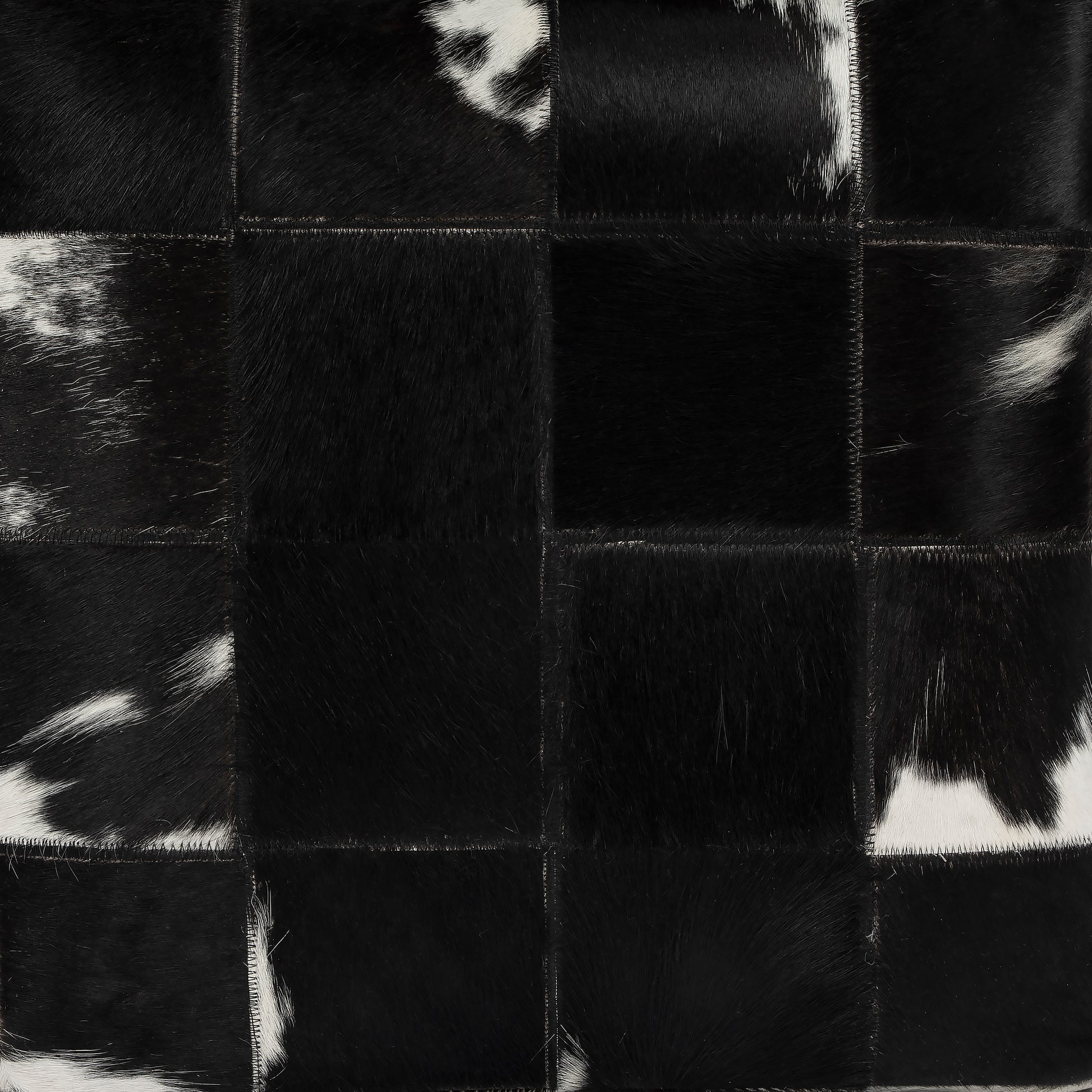 Butler Specialty Company Victorian Hair on Hide Cube Ottoman, Black and White
