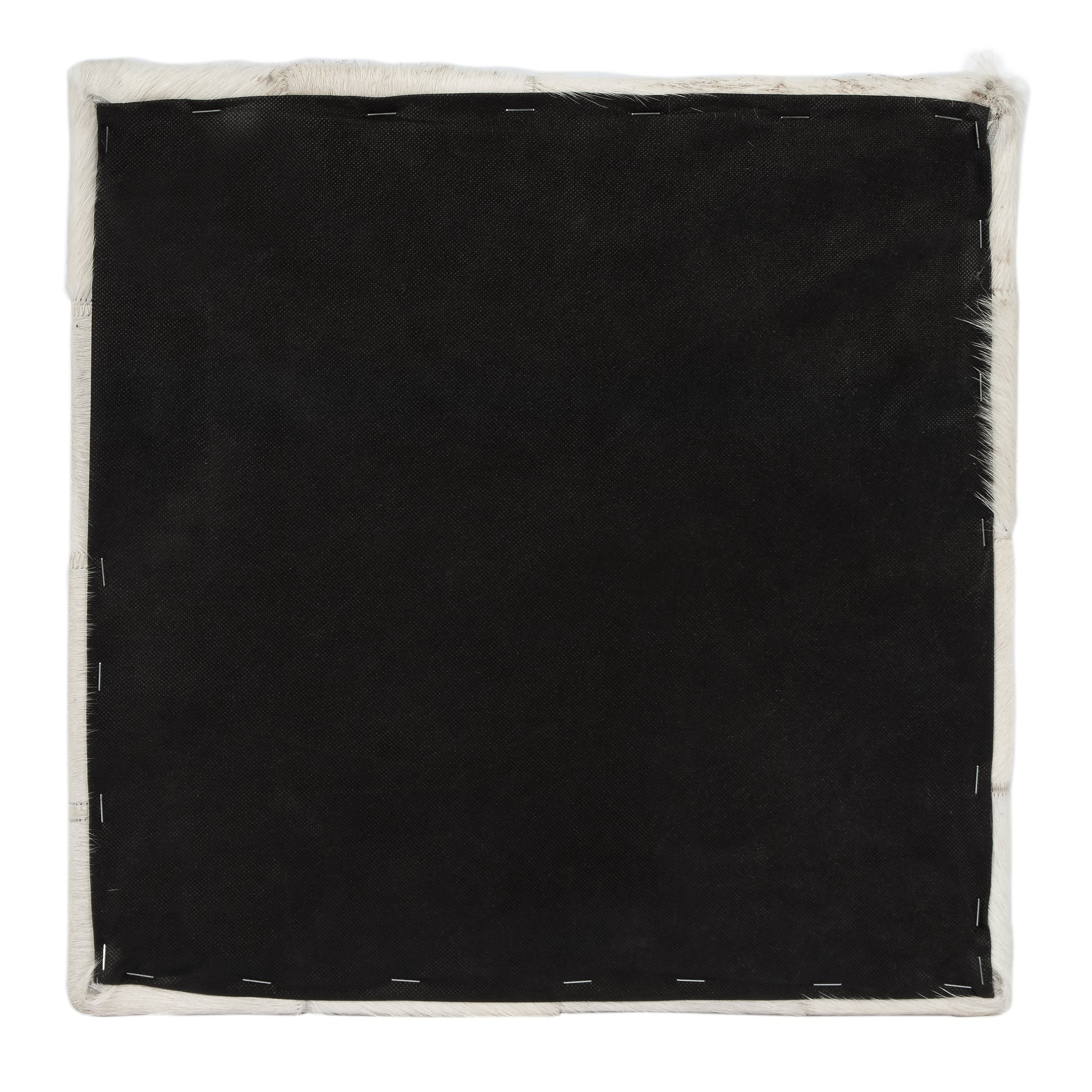 Butler Specialty Company Victorian Hair on Hide Cube Ottoman, Black and White