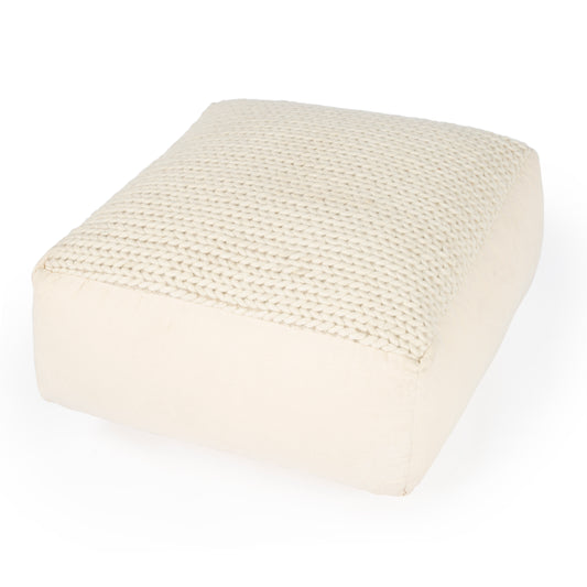 Fernandos Woven Pouffe in Cream,Ivory 5536984