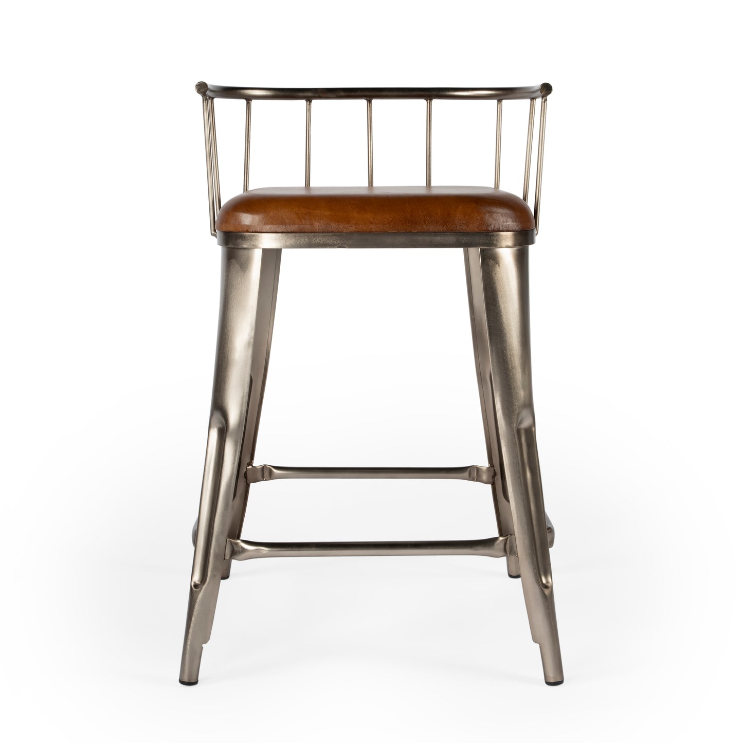 Butler Specialty Company Coriander Iron and Leather 25" Counter Stool, Multi-Color