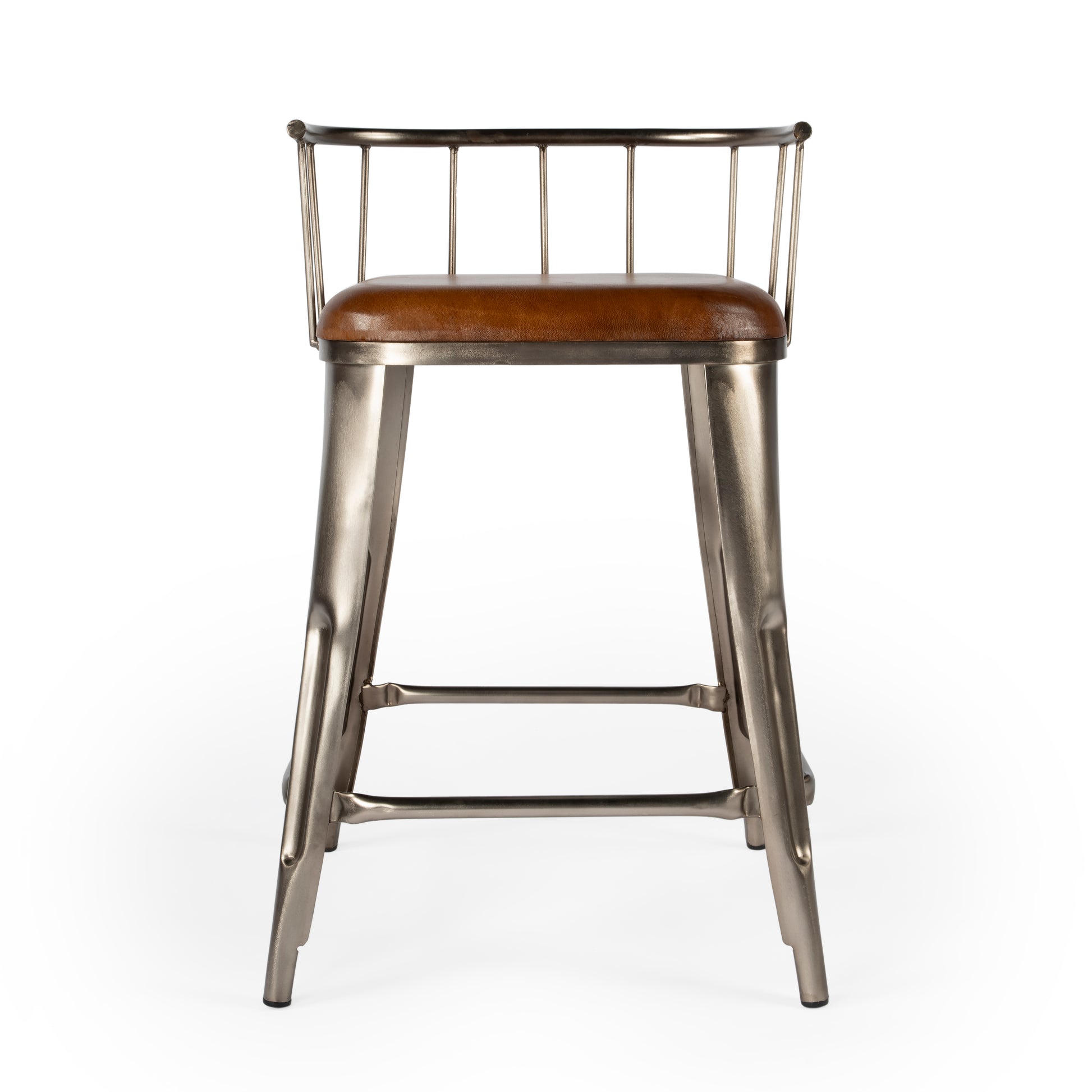Butler Specialty Company Coriander Iron and Leather 25" Counter Stool, Multi-Color