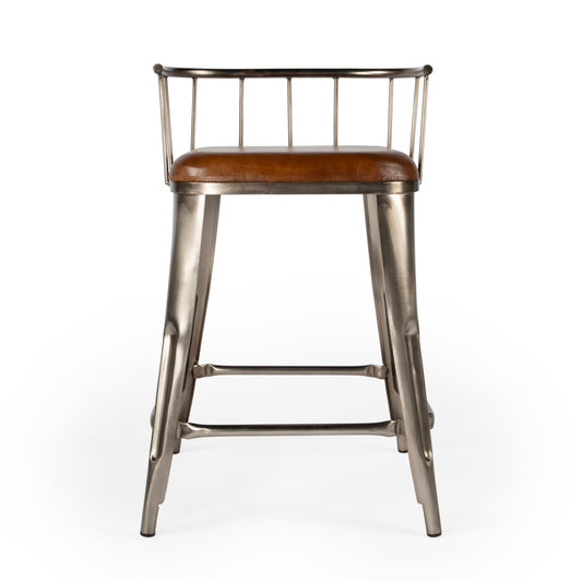 Butler Specialty Company Coriander Iron and Leather 25" Counter Stool, Multi-Color
