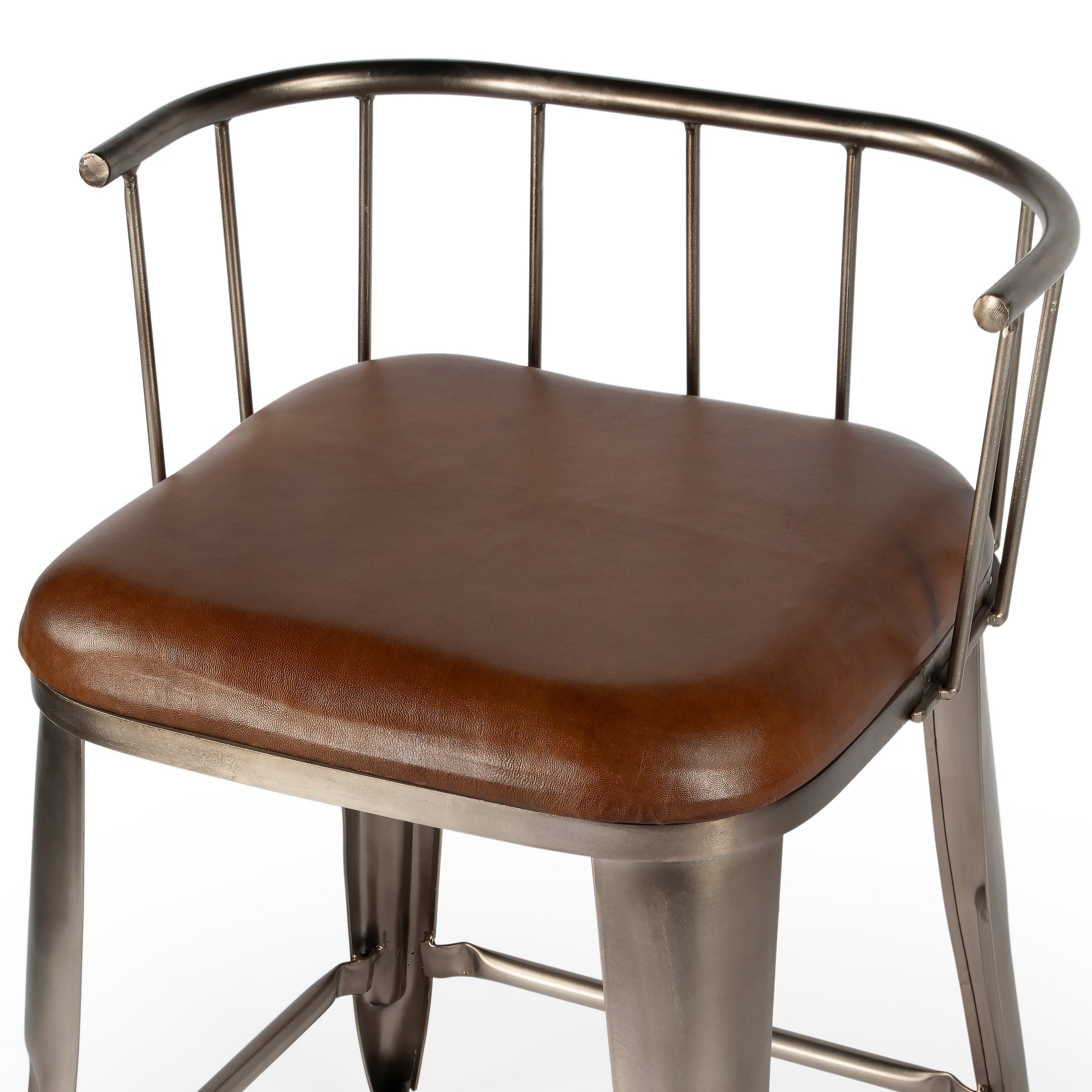 Butler Specialty Company Coriander Iron and Leather 25" Counter Stool, Multi-Color
