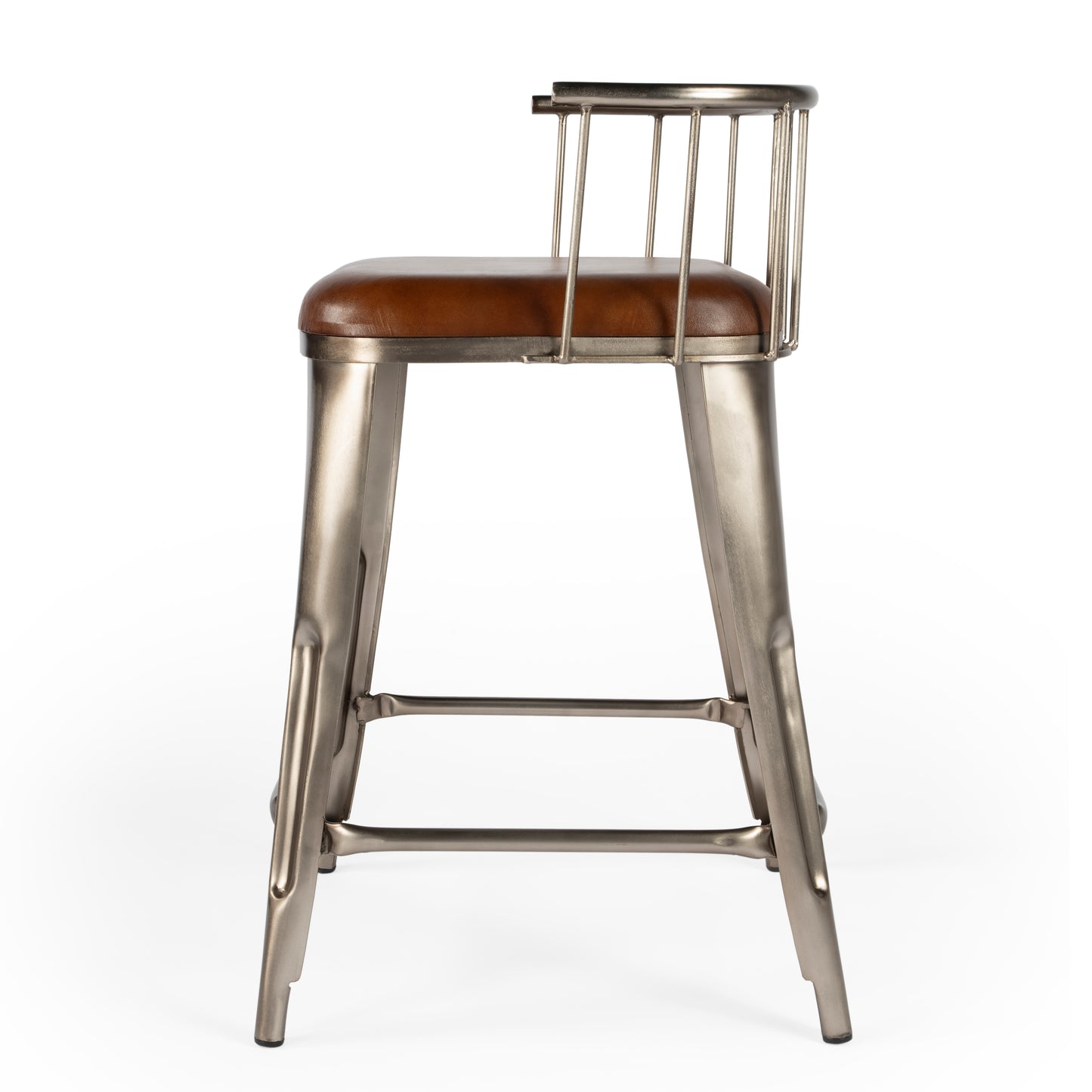 Butler Specialty Company Coriander Iron and Leather 25" Counter Stool, Multi-Color