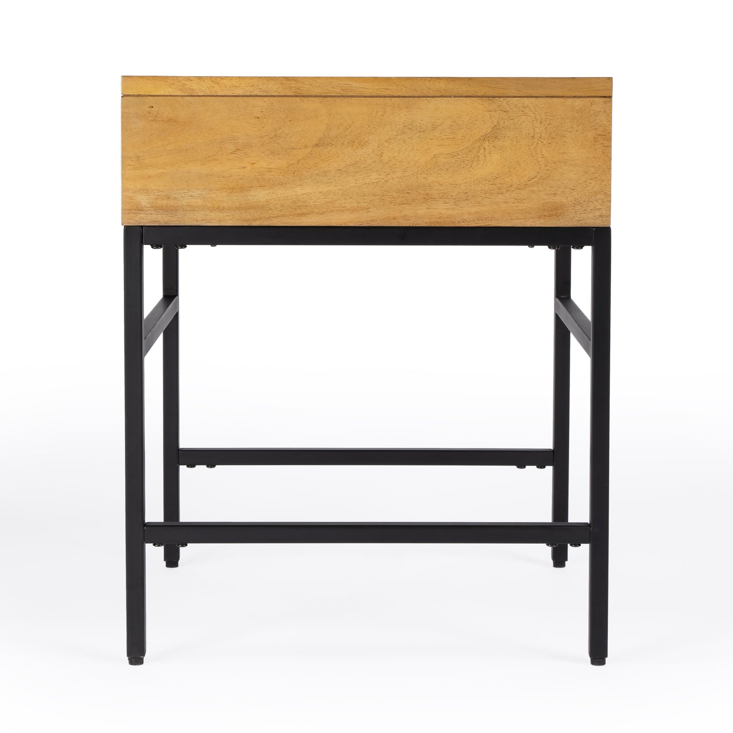 Hans 1 Drawer Wood and Iron End Table in Light Brown 5550419