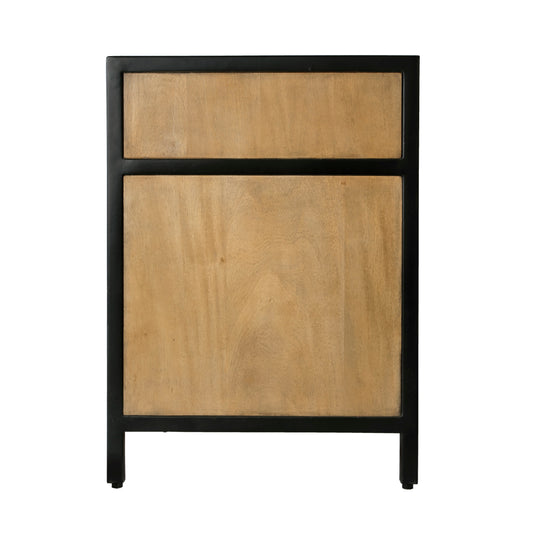 Hans Wood and Iron 78" TV Stand with Storage in Light Brown 5551419